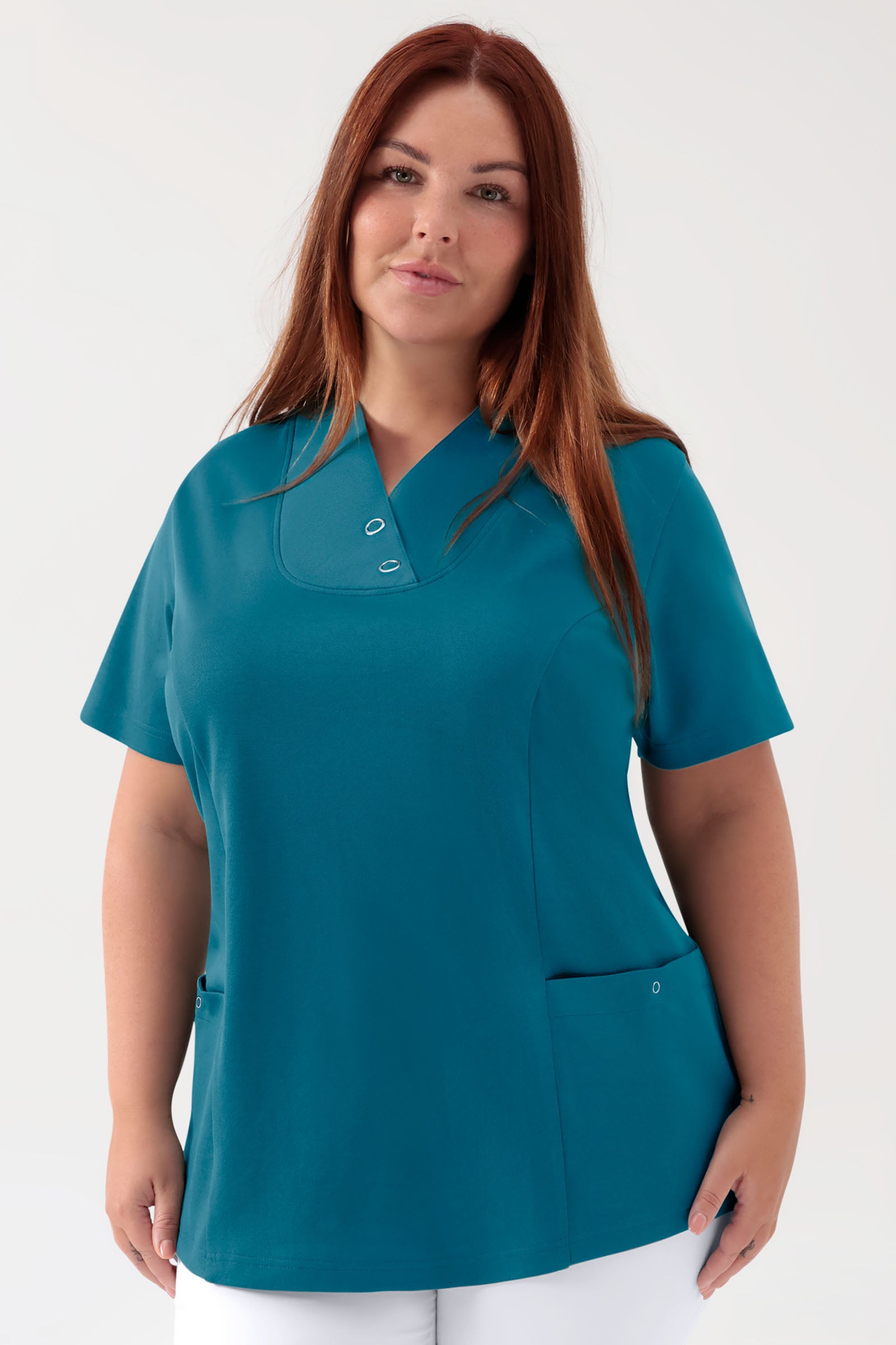 COMFY FLEX Tunique Stretch Femme - Boutons-pression pétrole