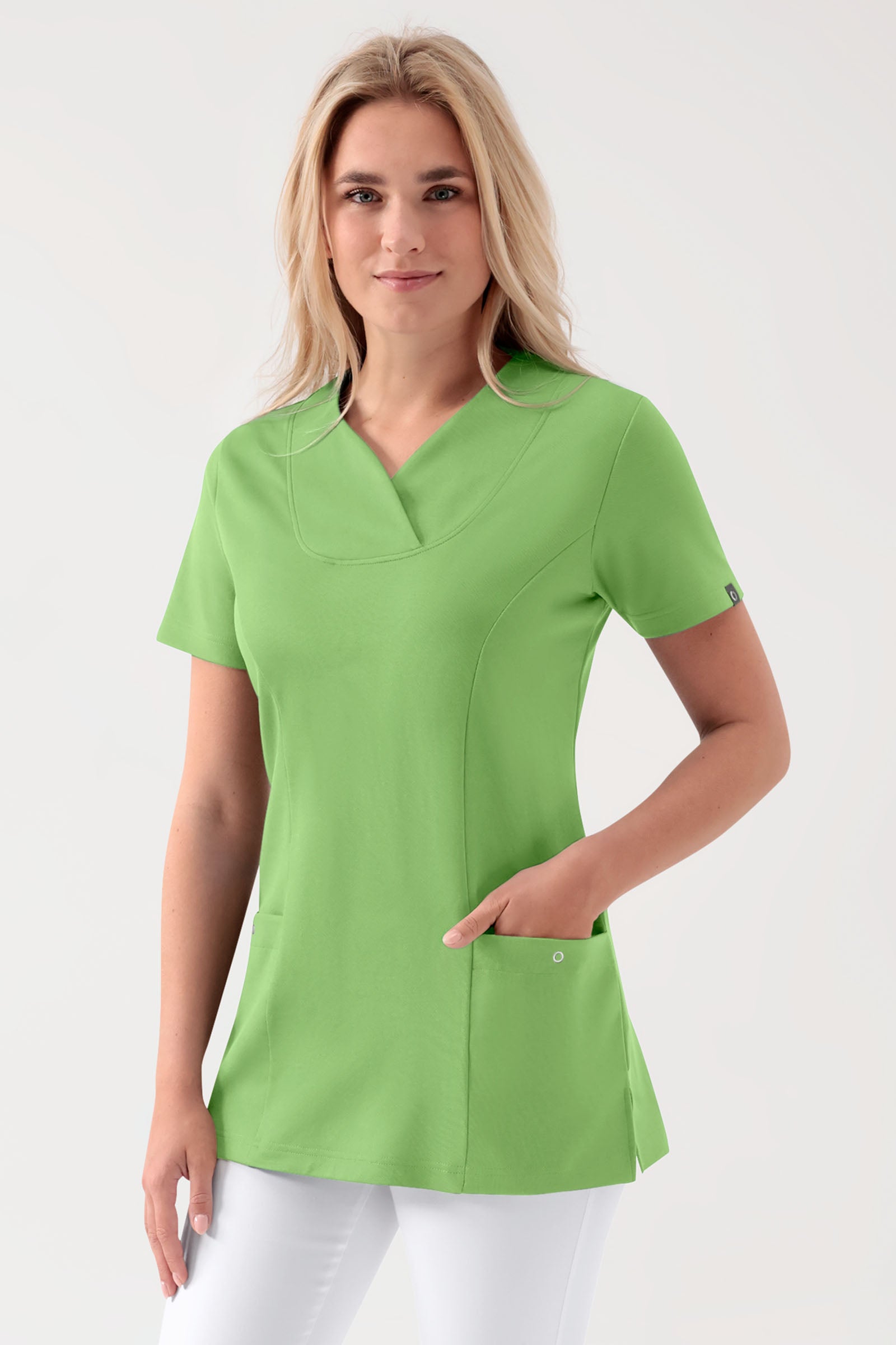 COMFY FLEX Tunique Stretch Femme - Décolleté Cœur vert pomme, Vue de face