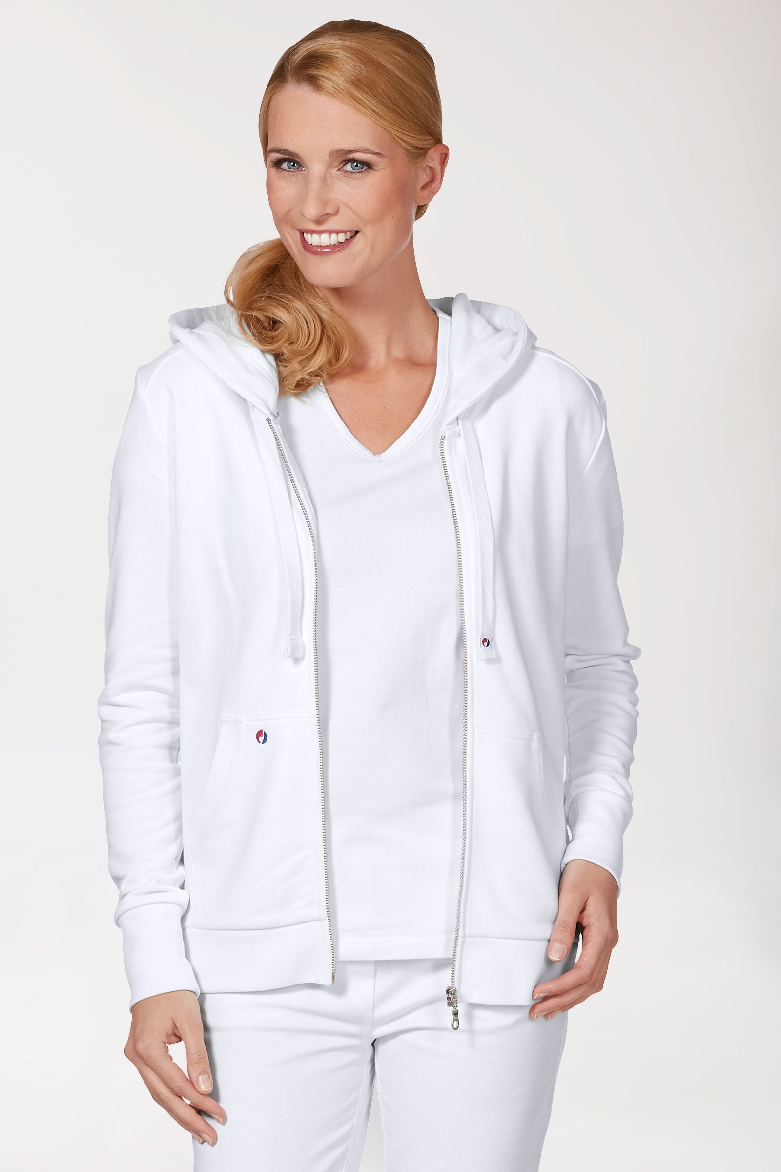 Veste en Sweat Femme - à capuche blanc