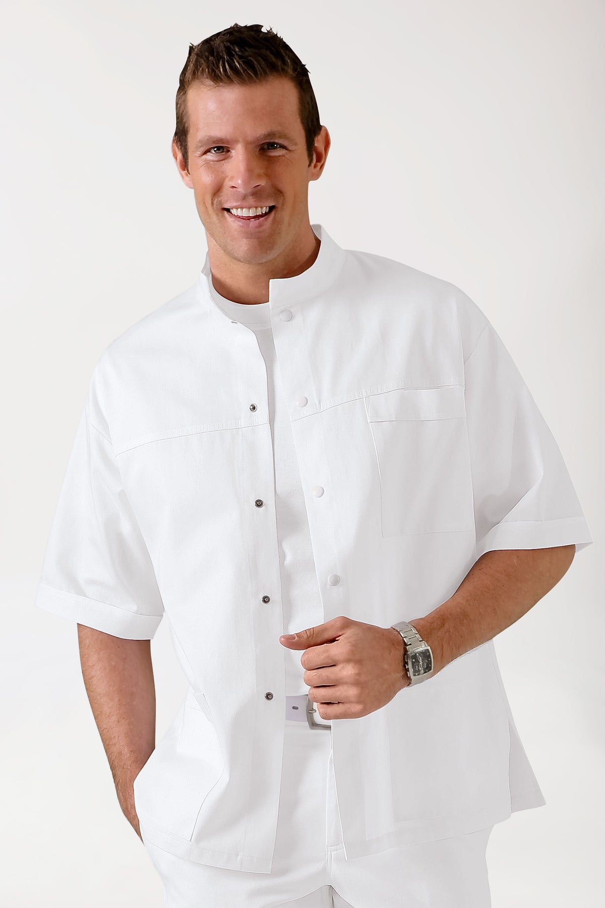 Tunique homme blanc col officier