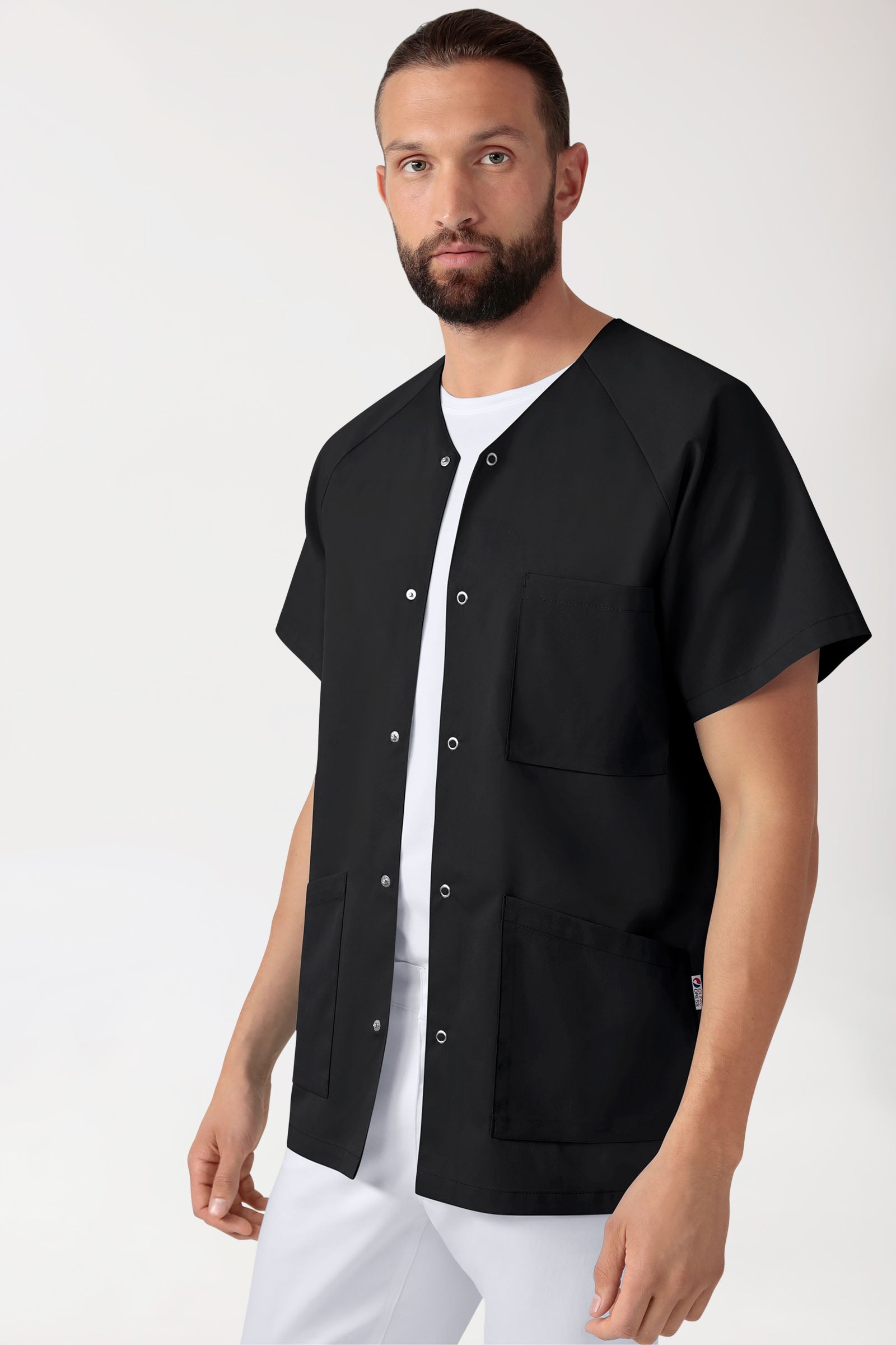 CORE Blouse Homme - Entièrement boutonnée noir