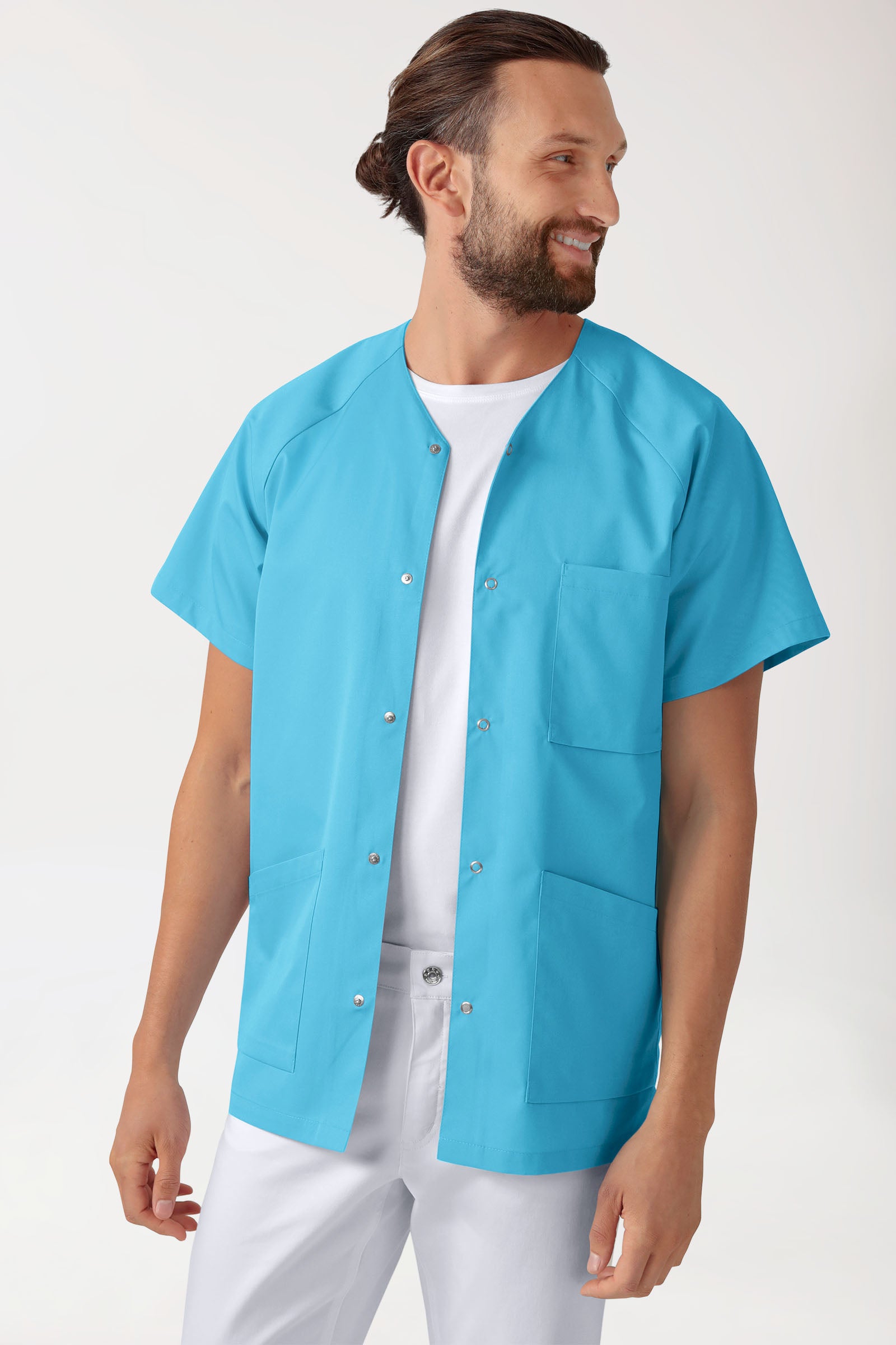 CORE Blouse Homme - Entièrement boutonnée turquoise