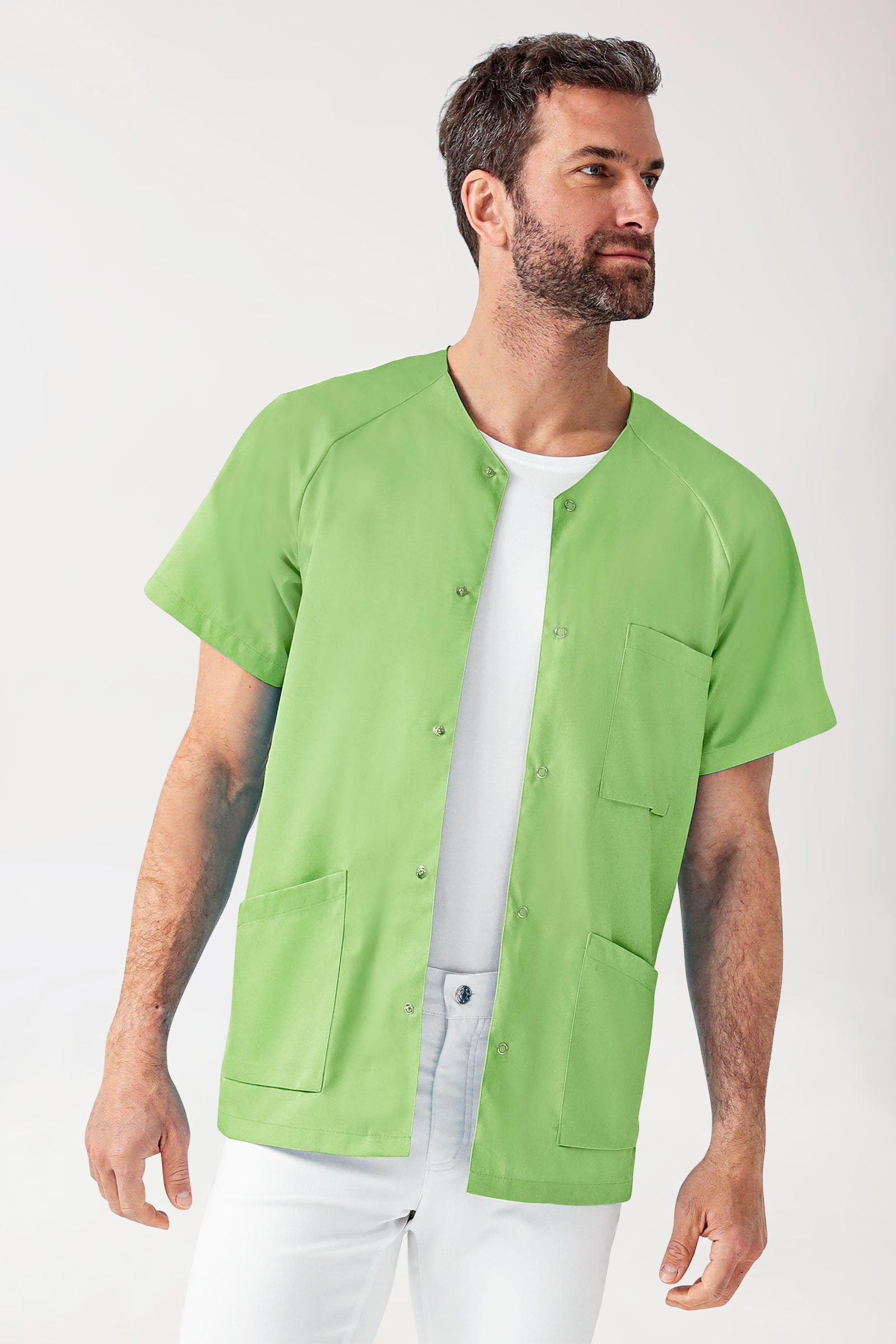CORE Blouse Homme - Entièrement boutonnée vert pomme