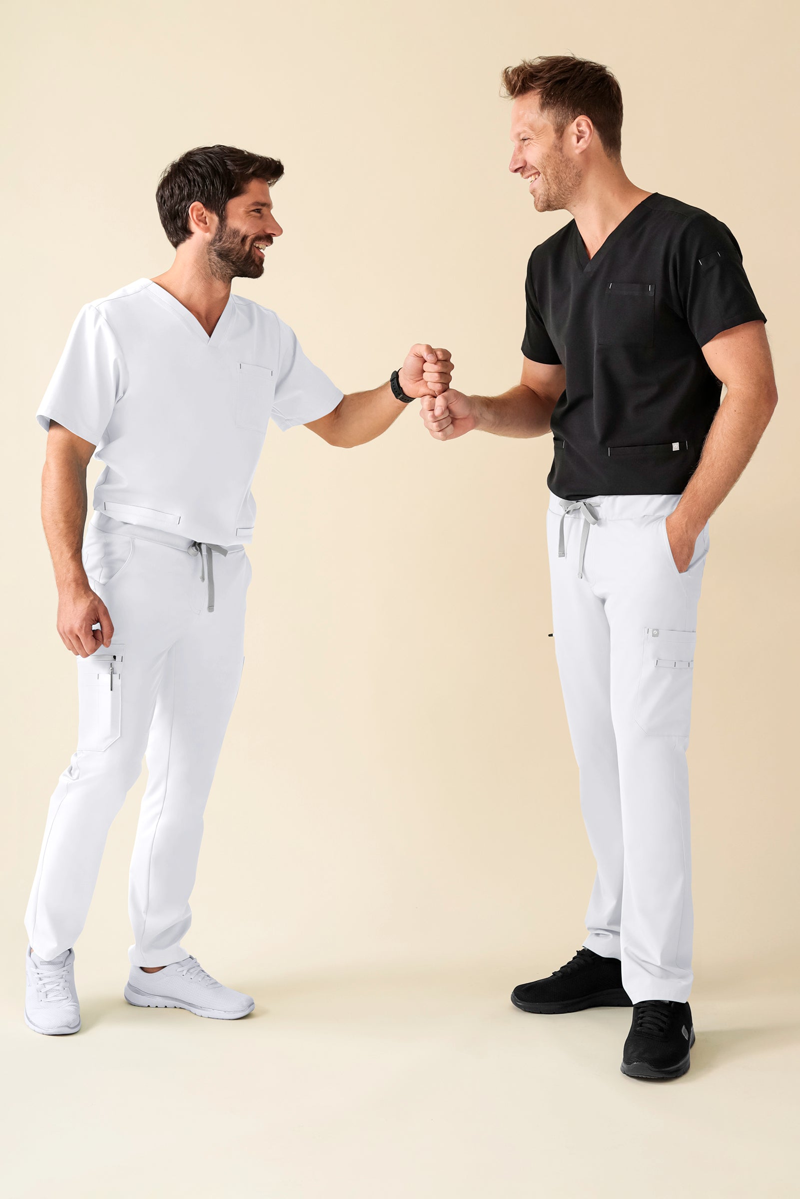 KAERE Pantalon Homme - avec poches cargo Taille courte blanc