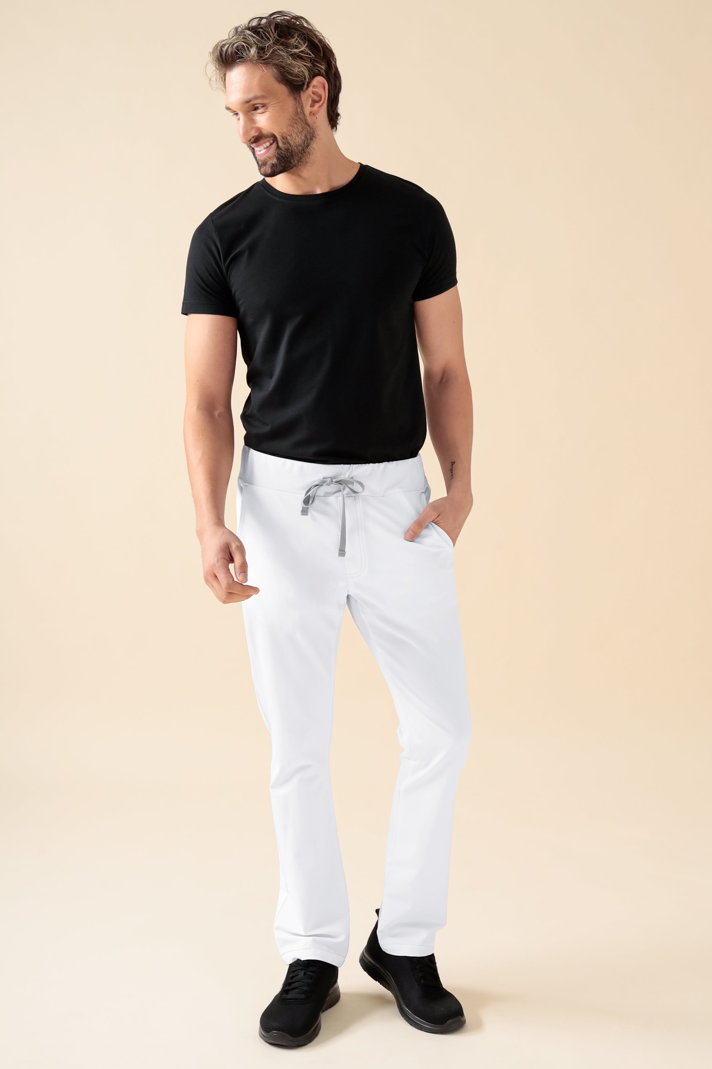 KAERE Pantalon Homme - sans poche cargo blanc