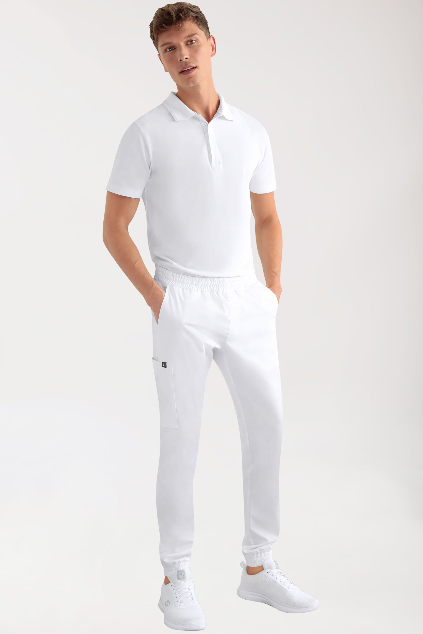 CORE Pantalon Cargo Homme – Style Jogpant blanc