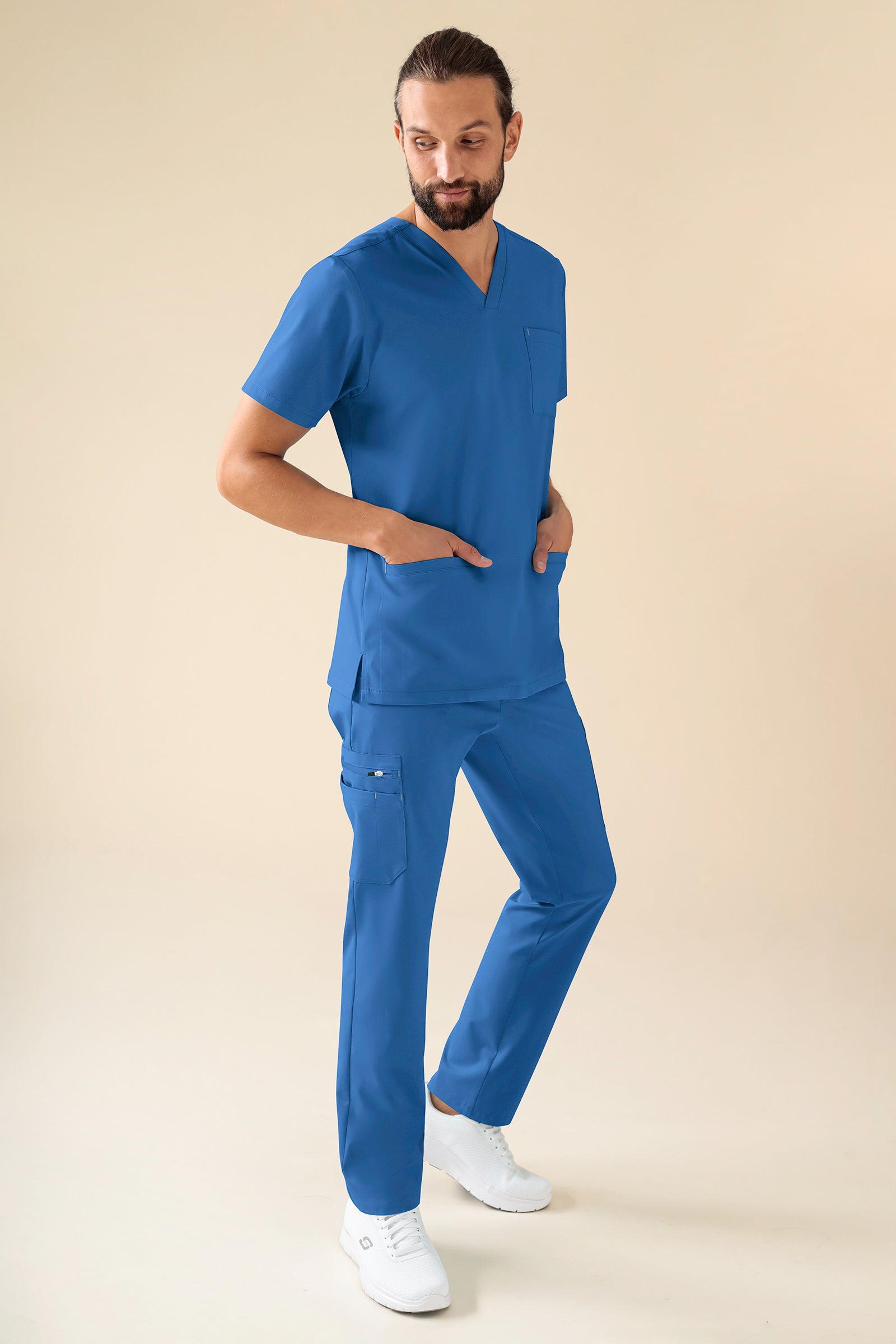 KAERE Pantalon Homme - avec poches cargo bleu