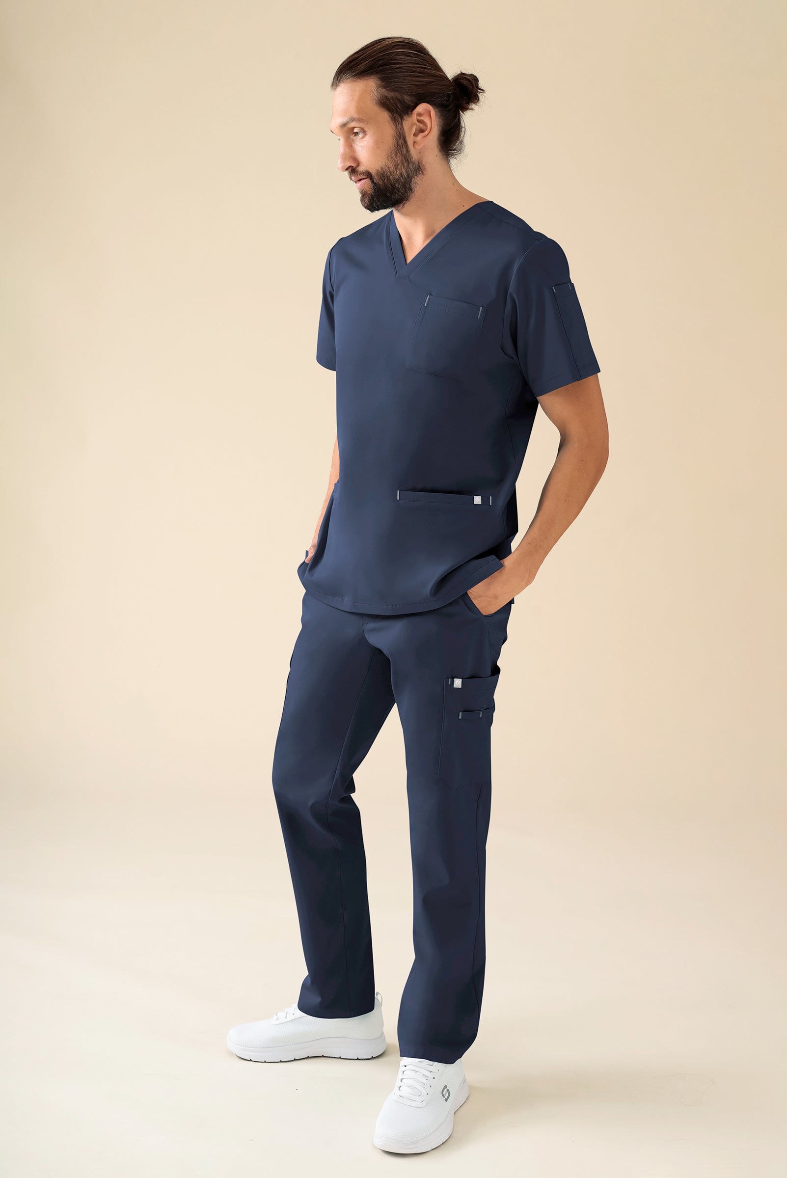 KAERE Pantalon Homme - avec poches cargo bleu navy