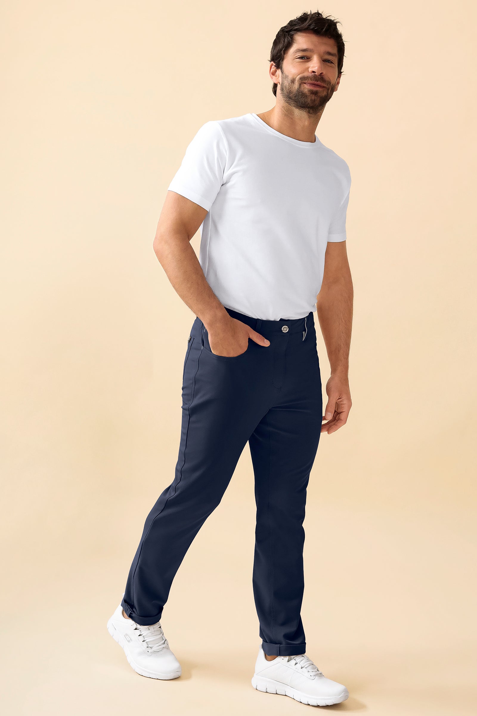 KAERE Pantalon Homme - 5 poches navy