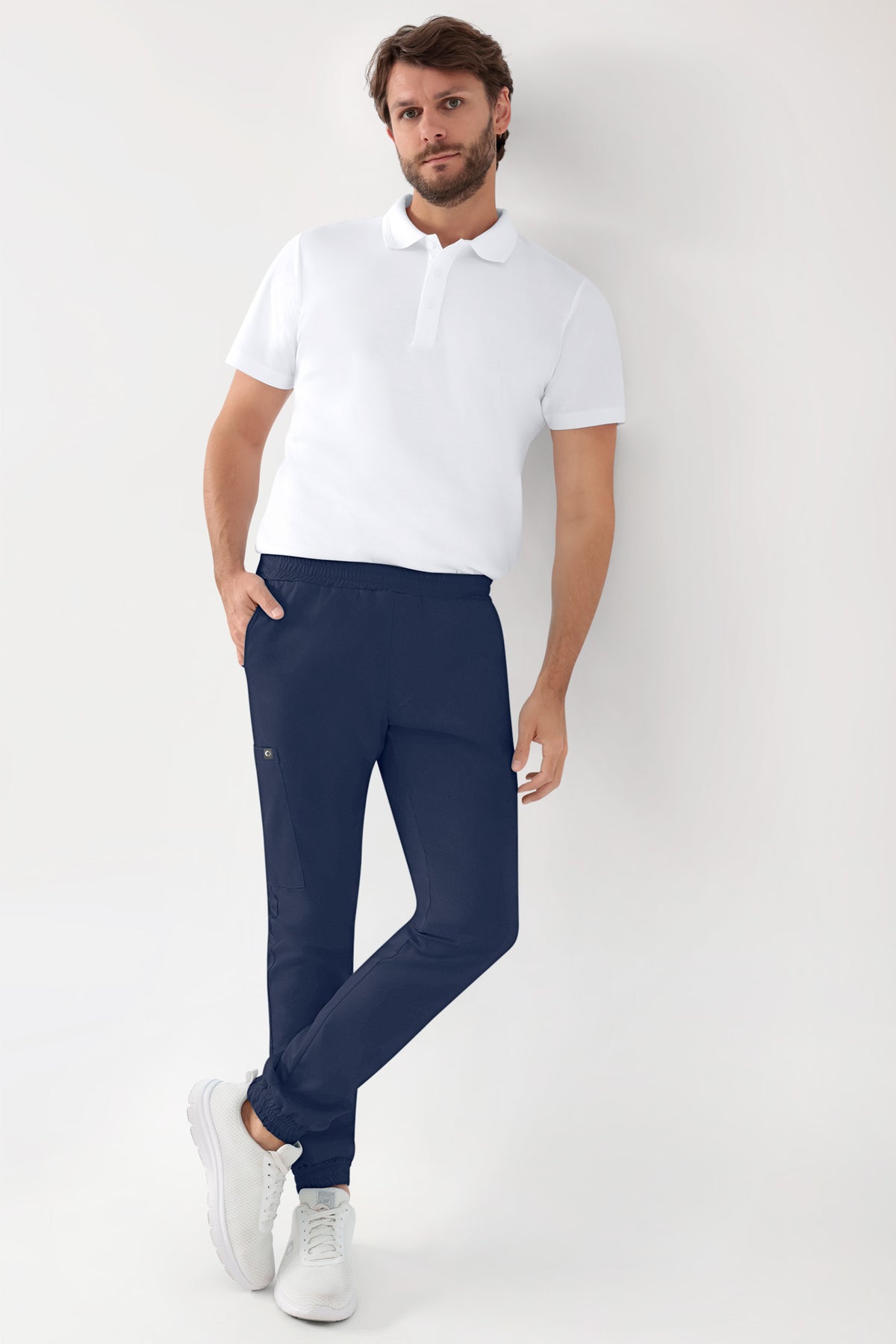 GREEN Pantalon Stretch Homme - Style Jogpant navy, Vue de face