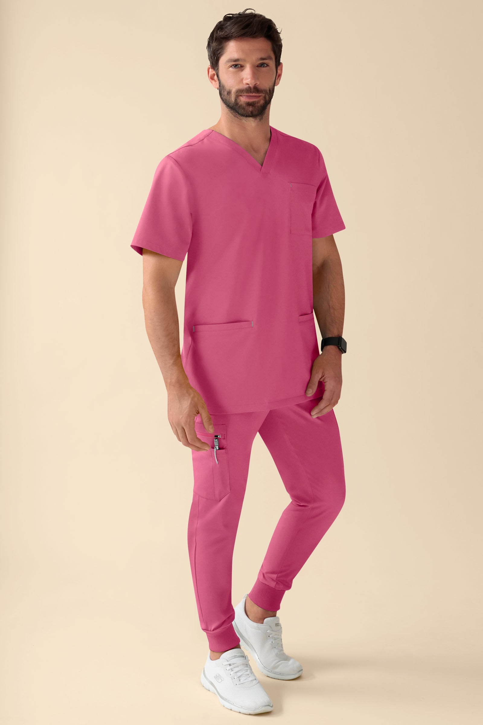 KAERE Pantalon Homme - Bord au bas des jambes Taille courte bois de rose