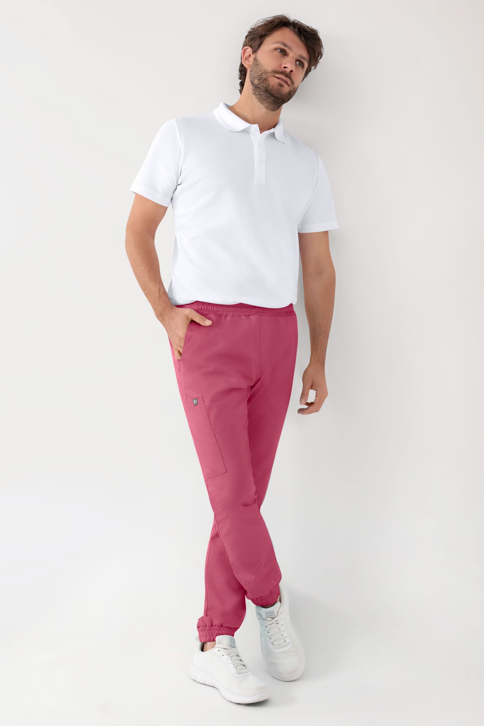 GREEN Pantalon Stretch Homme - Style Jogpant bois de rose, Vue de face