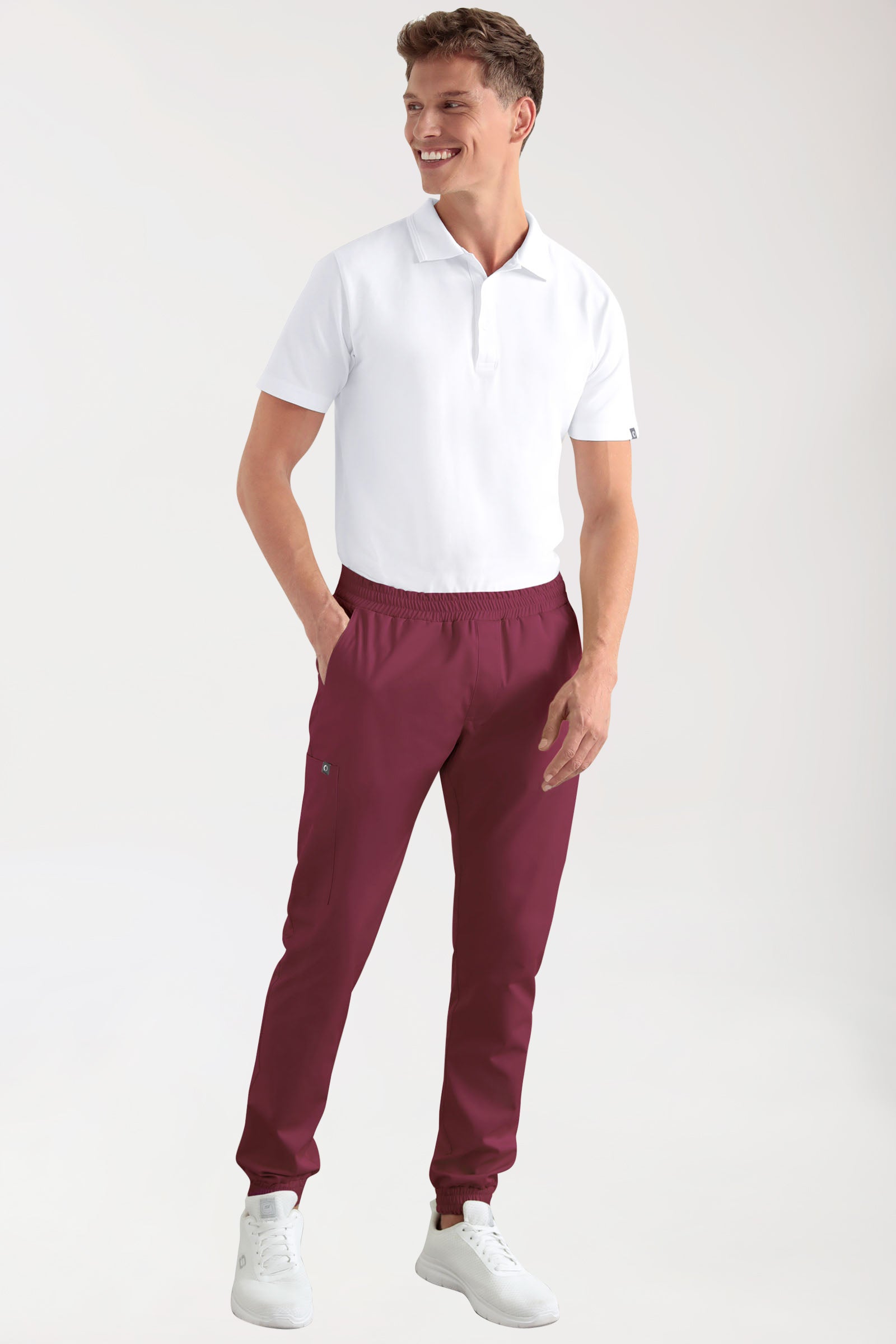 CORE Pantalon Cargo Homme – Style Jogpant bordeaux