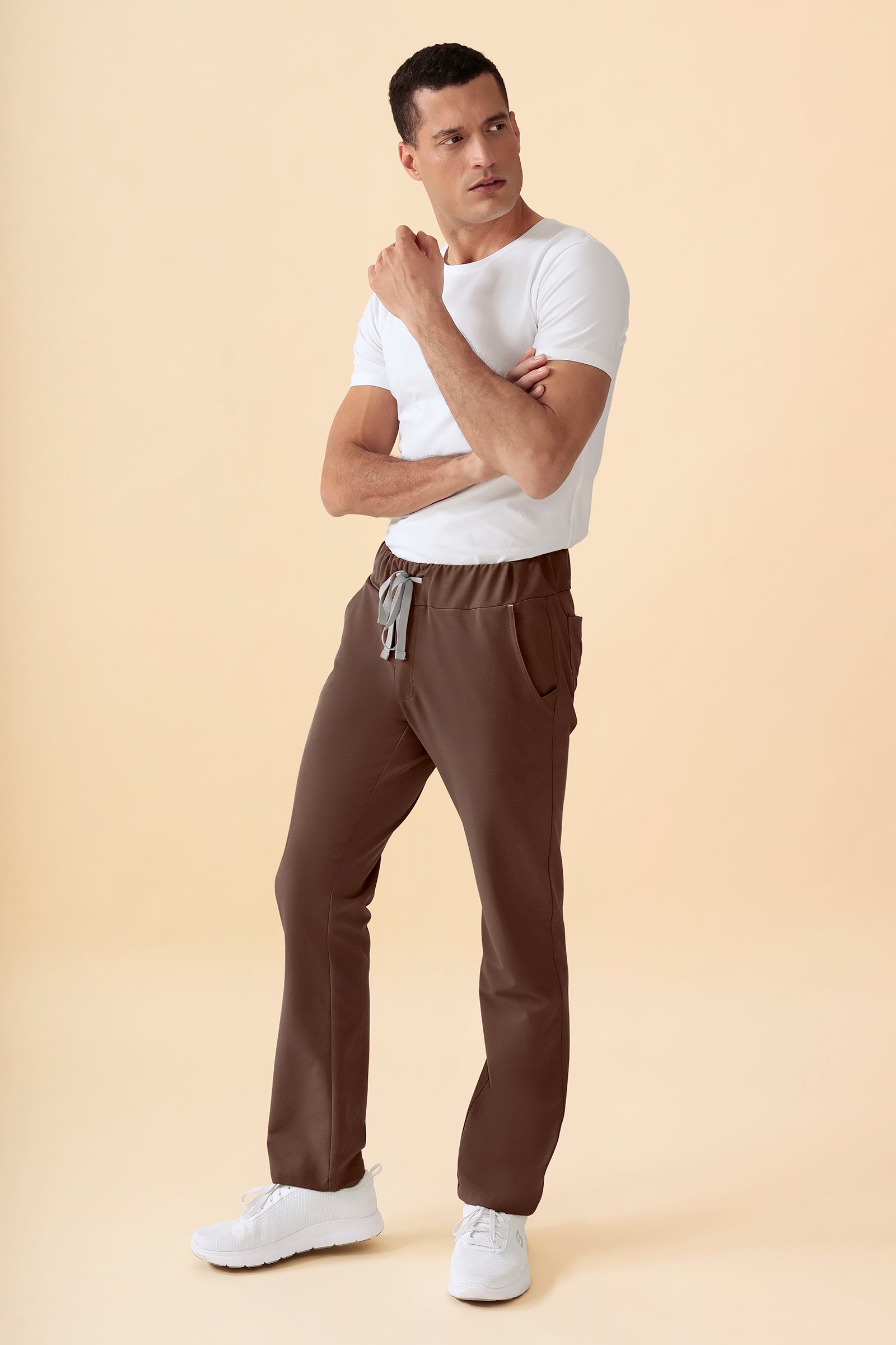KAERE Pantalon Homme - sans poche cargo coffee