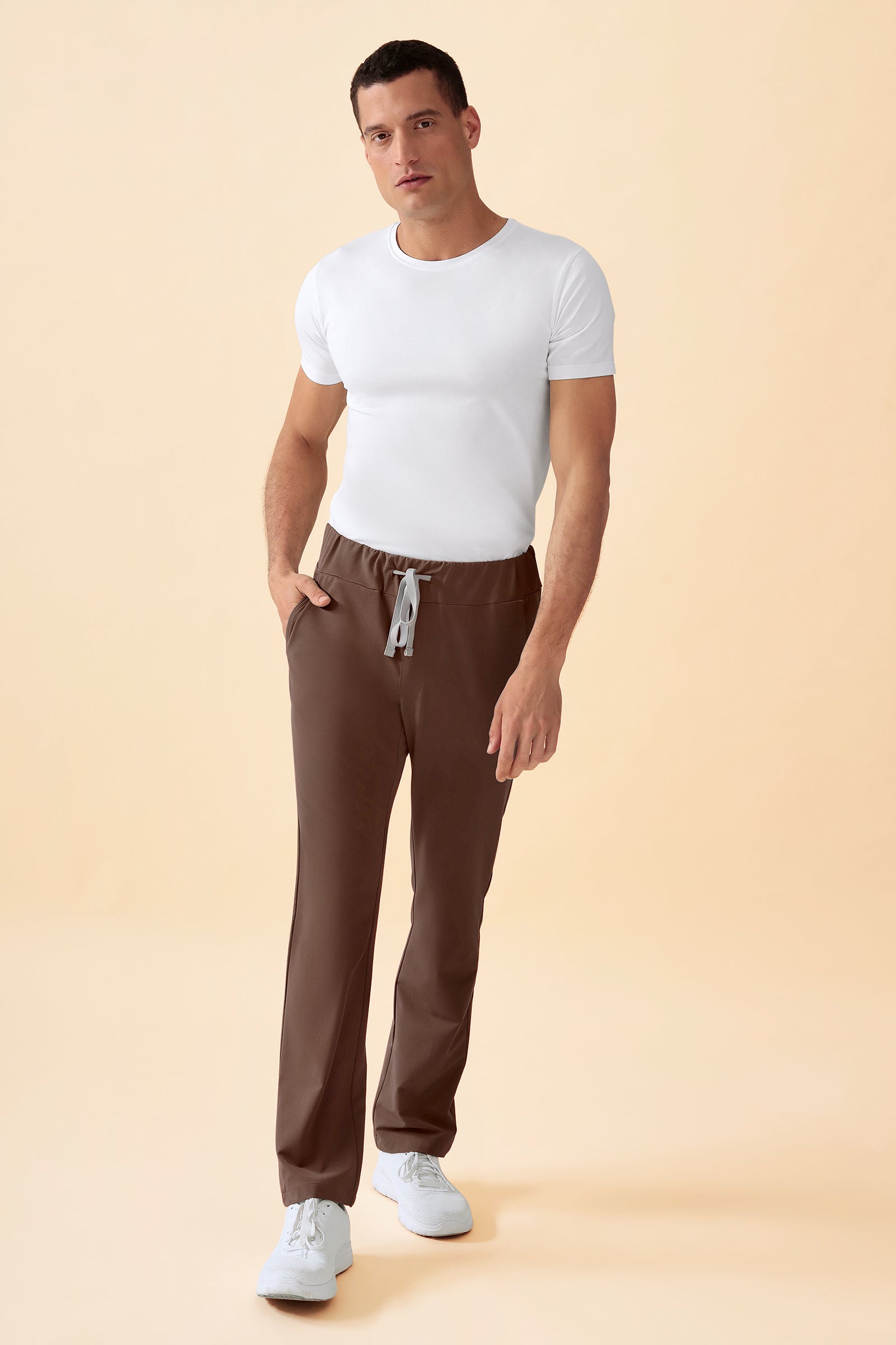 KAERE Pantalon Homme - sans poche cargo coffee