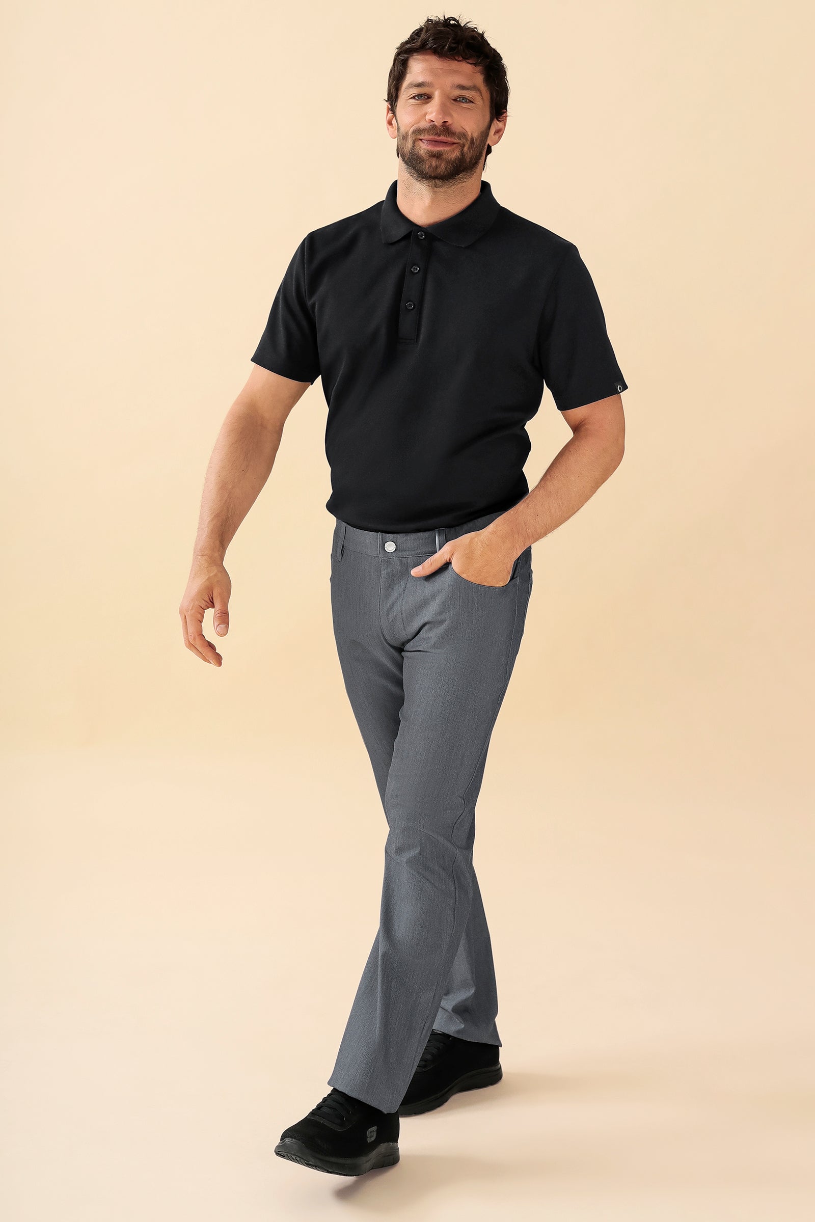 KAERE Pantalon Homme - 5 poches gris chiné