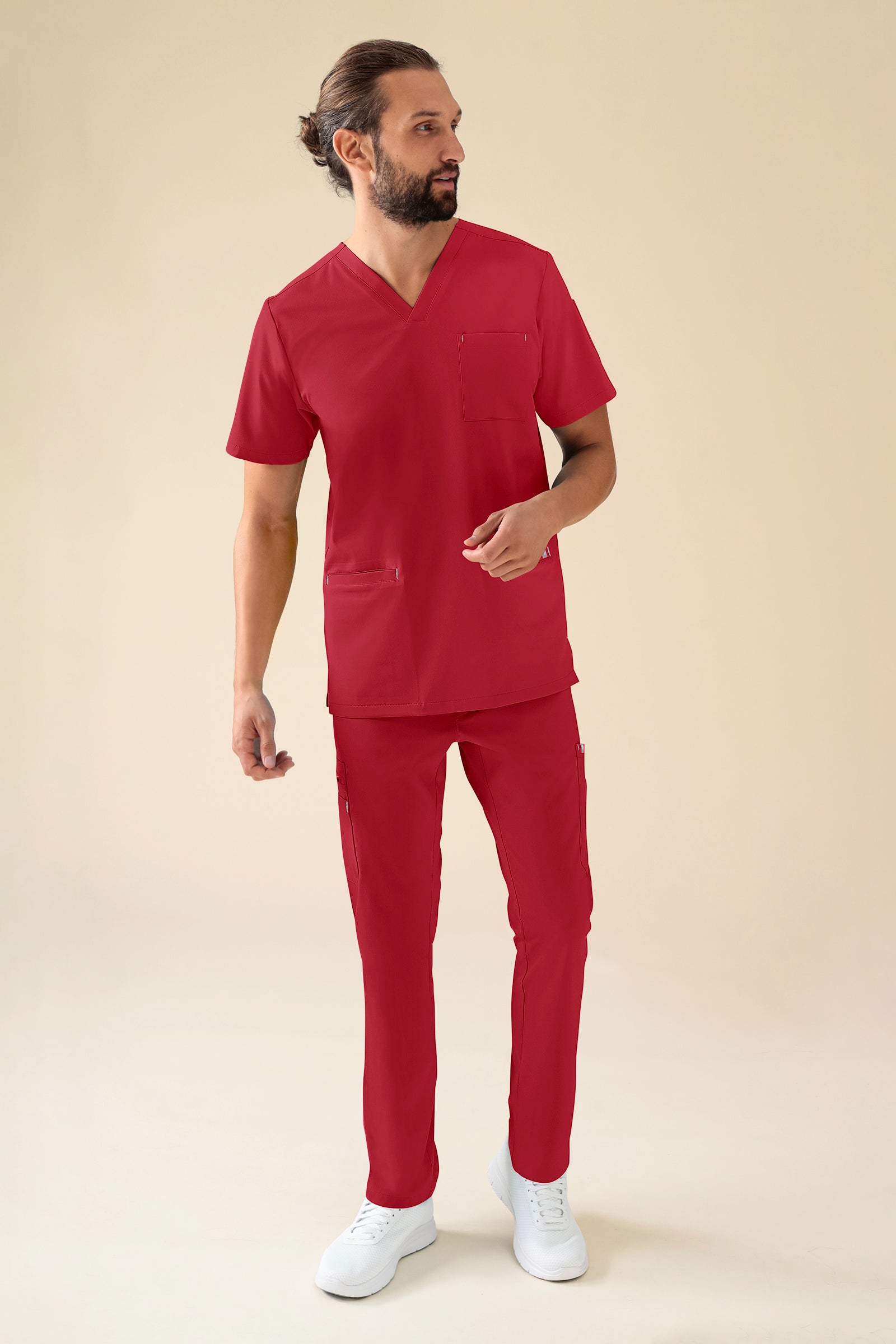 KAERE Pantalon Homme - avec poches cargo rouge
