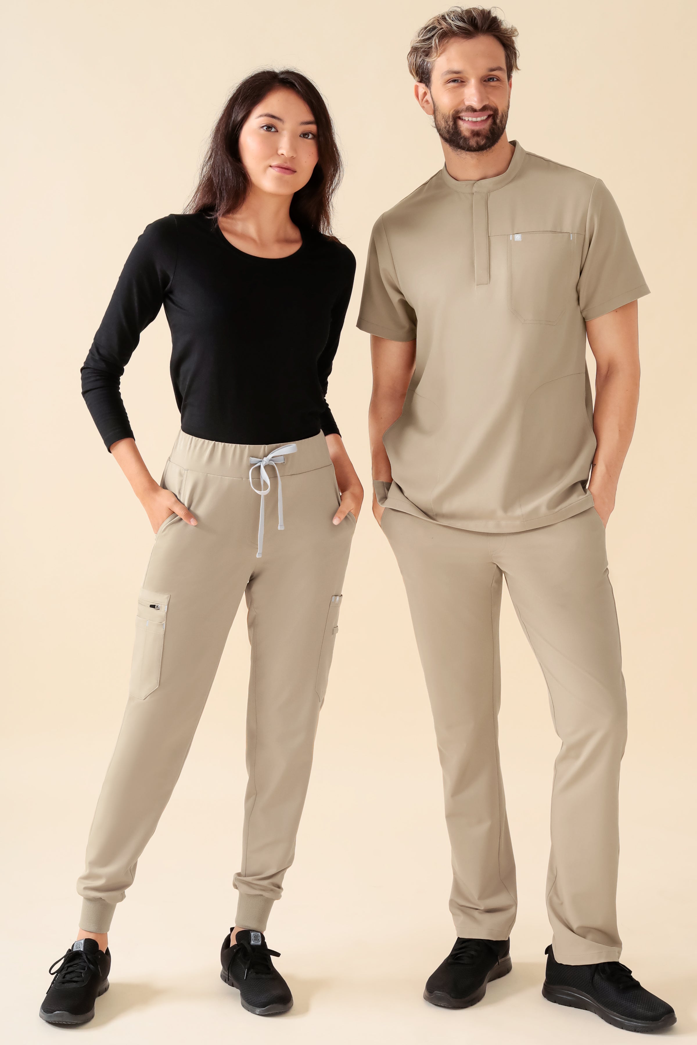 KAERE Pantalon Homme - sans poche cargo sable