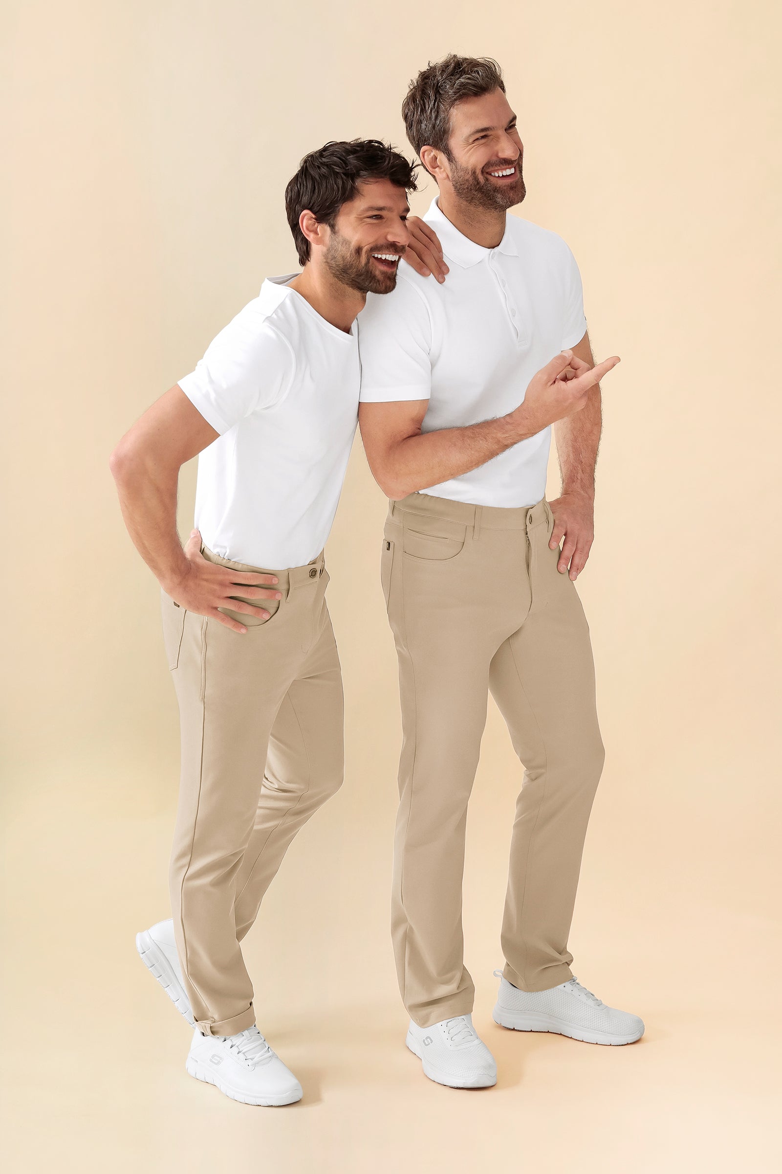 KAERE Pantalon Homme - 5 poches sable, Vue de face