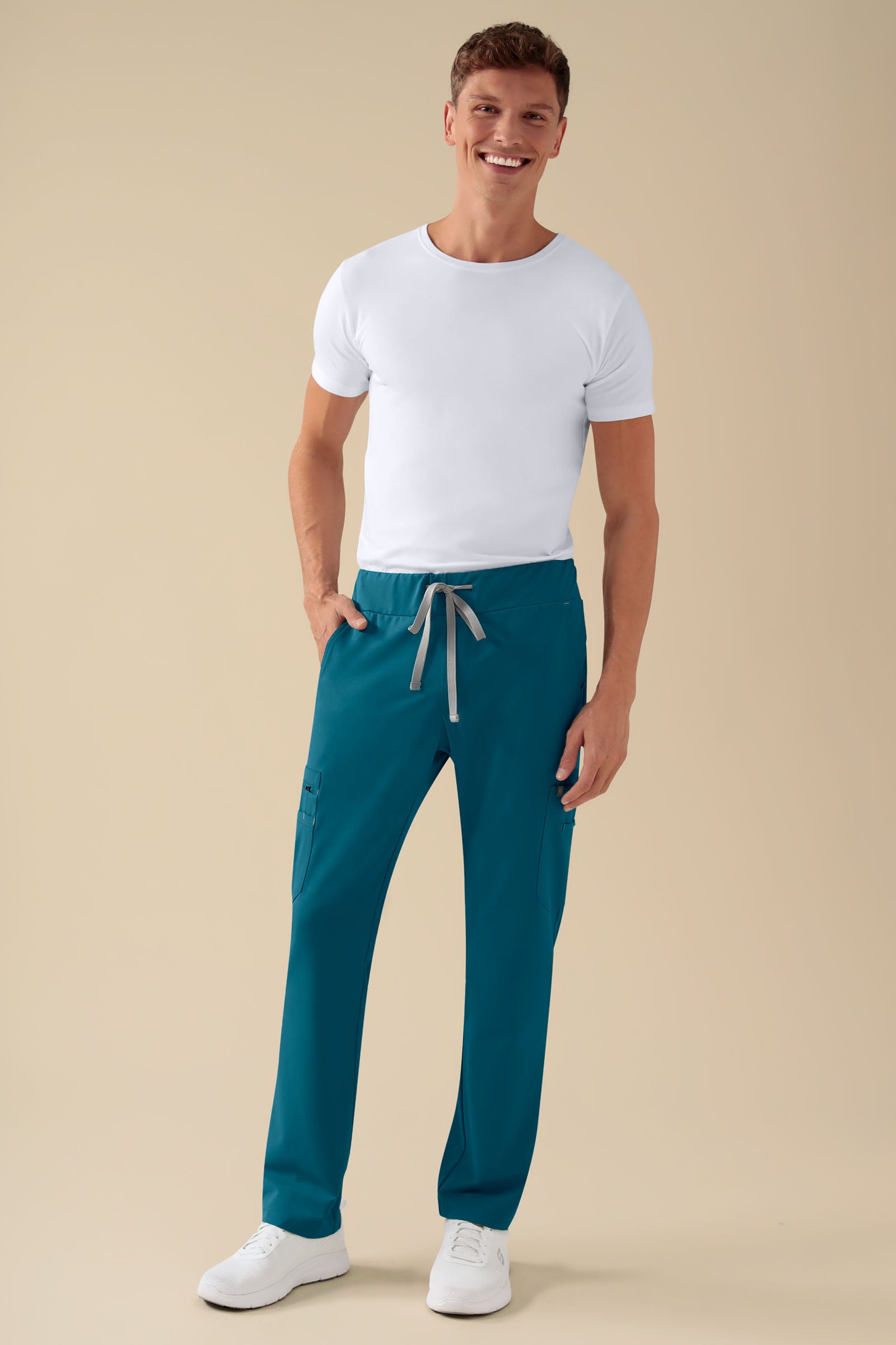KAERE Pantalon Homme - avec poches cargo pétrole