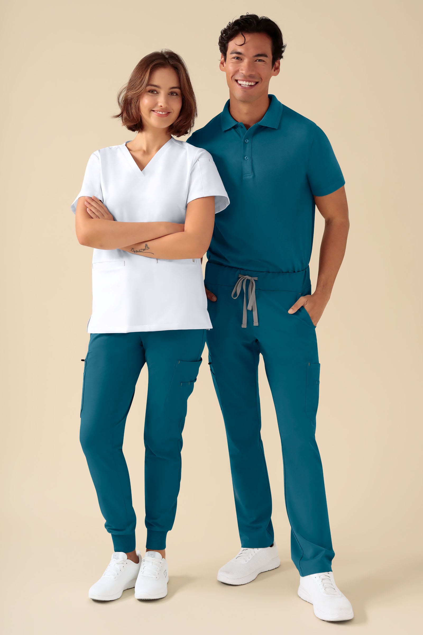 KAERE Pantalon Homme - avec poches cargo pétrole