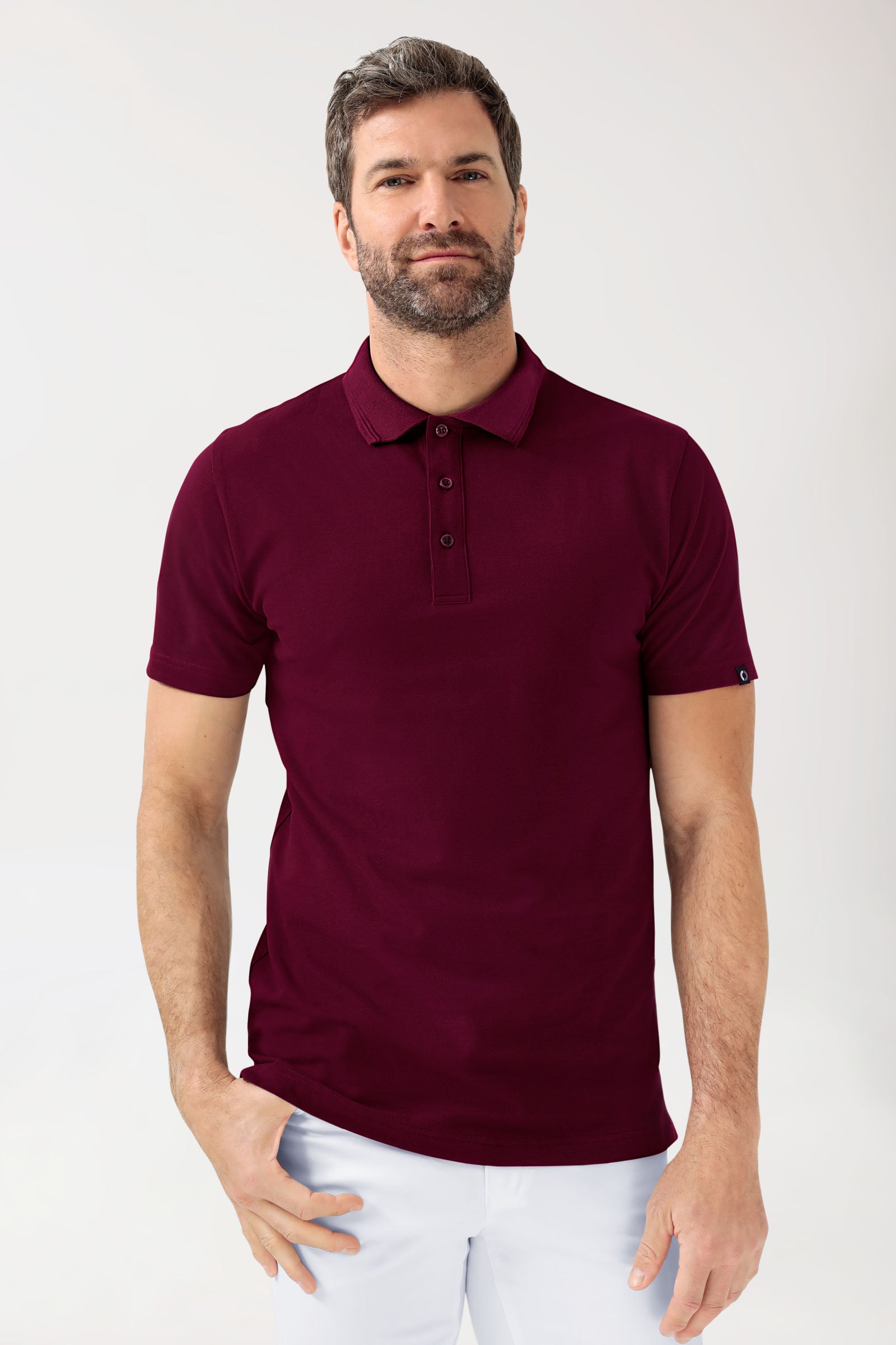 COMFY FLEX Shirt Stretch Homme - Col polo bordeaux