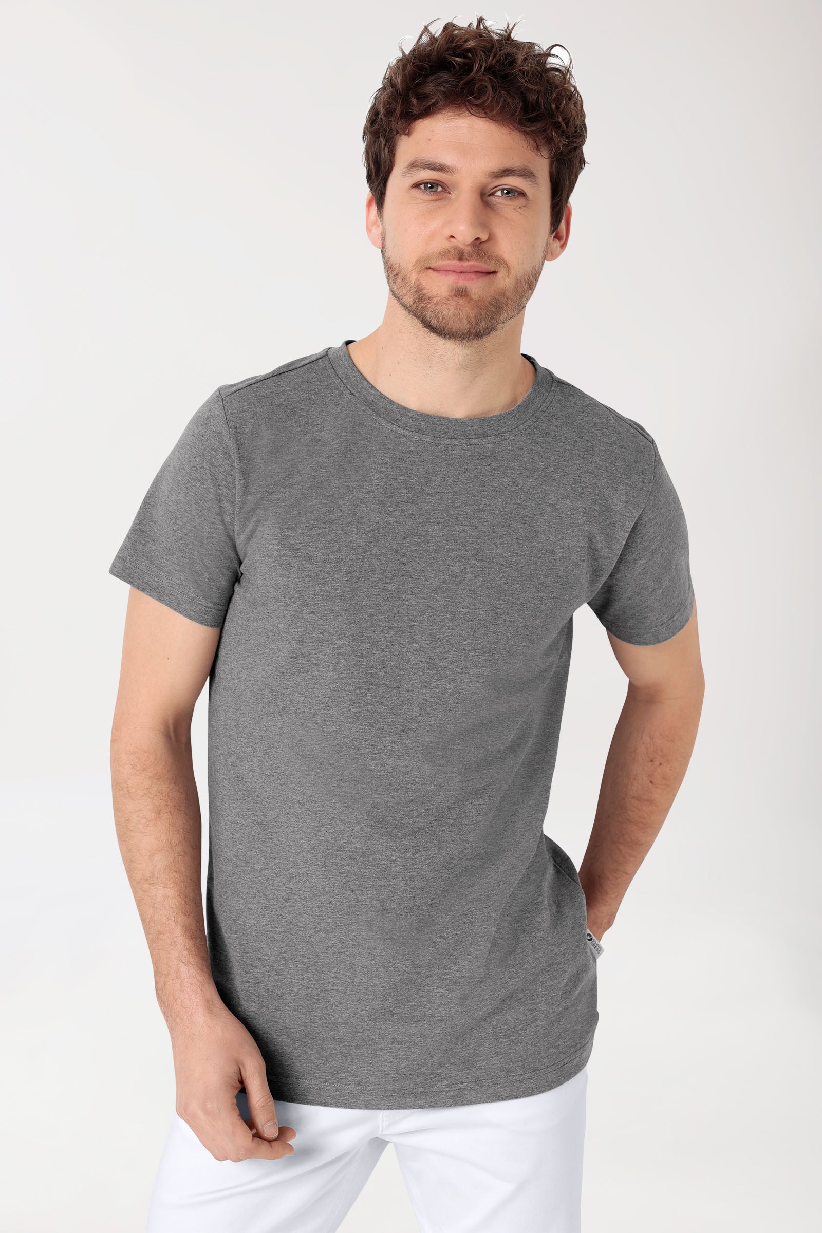 CORE T-shirt Homme - Encolure ronde gris chiné foncé