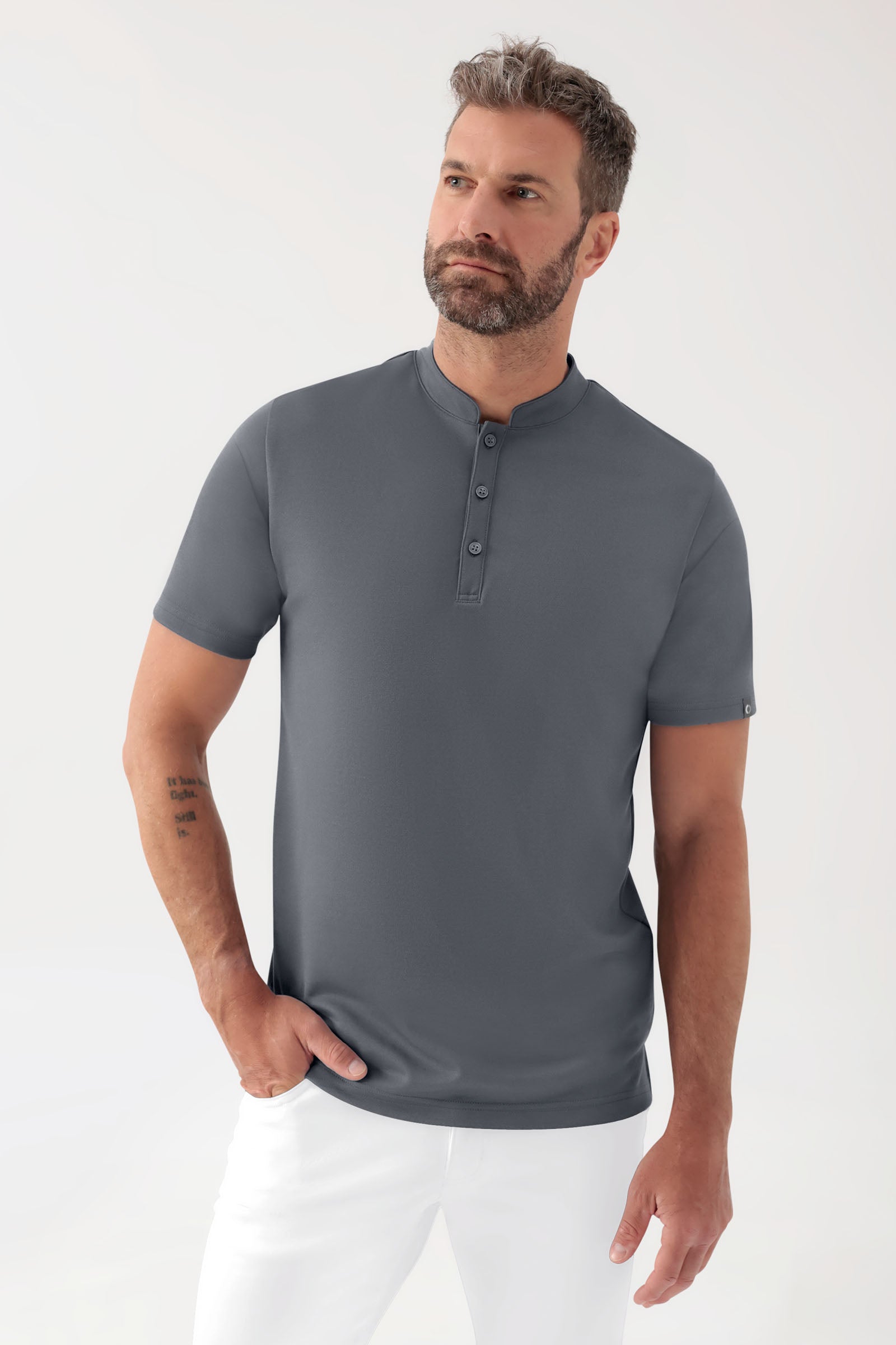 COMFY FLEX Shirt Stretch Homme - Col officier galet, Vue de face