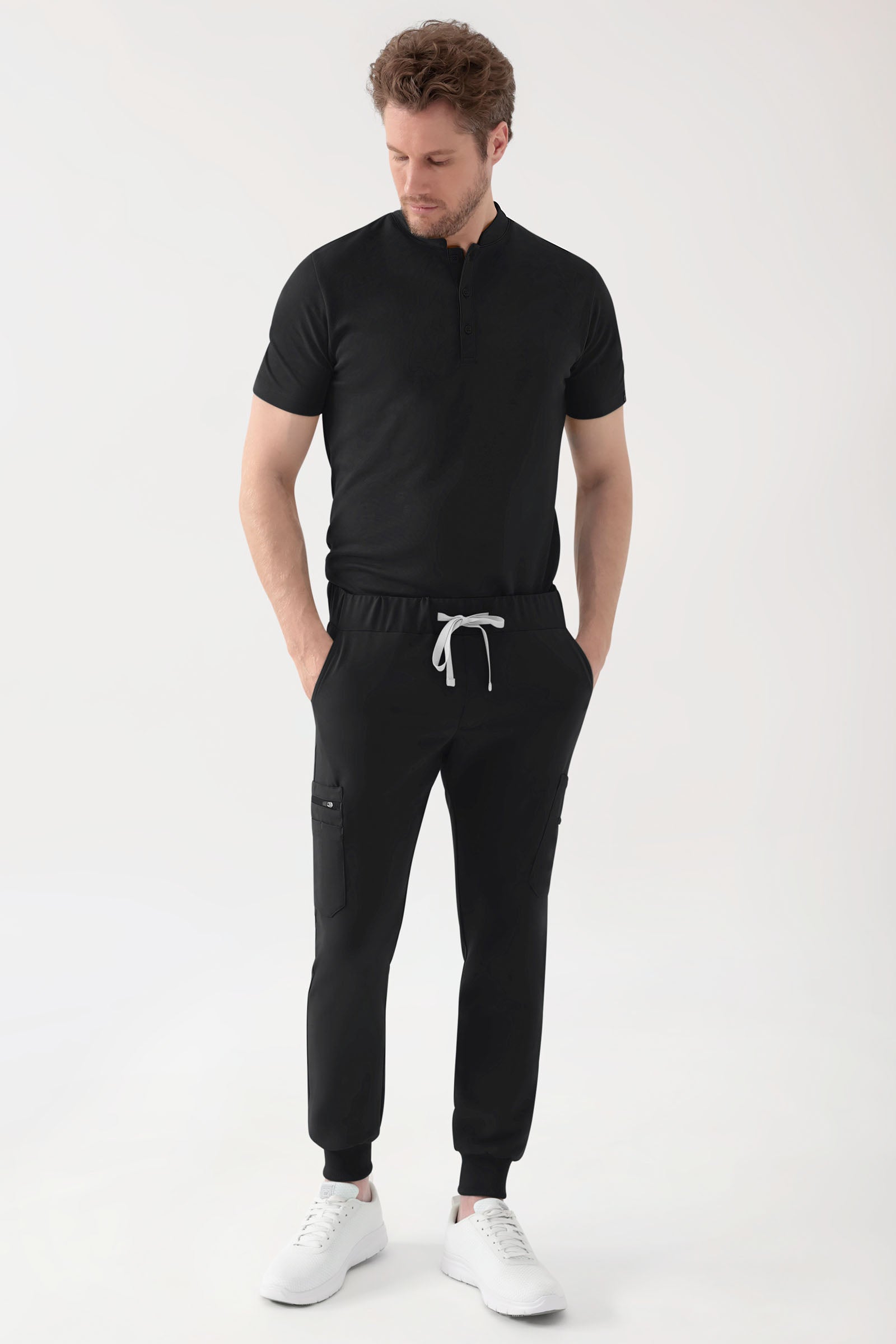 COMFY FLEX Shirt Stretch Homme - Col officier noir