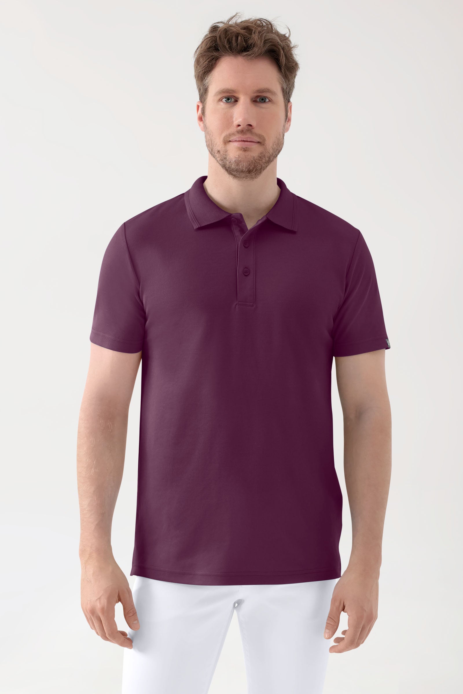 COMFY FLEX Shirt Stretch Homme - Col polo prune