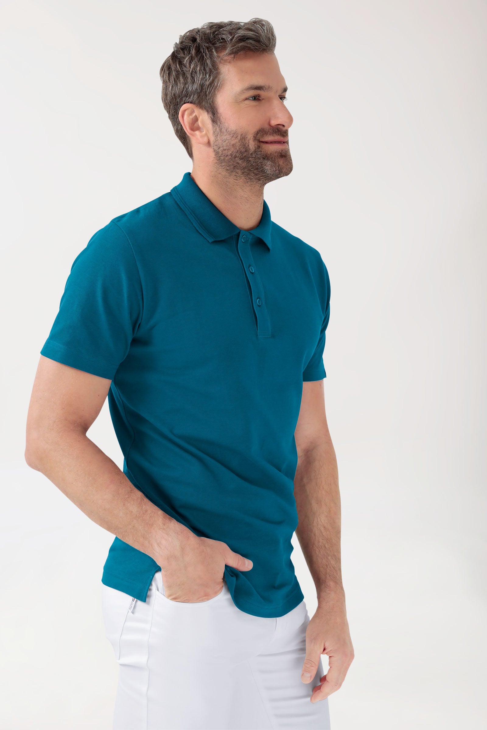 COMFY FLEX Shirt Stretch Homme - Col polo pétrole