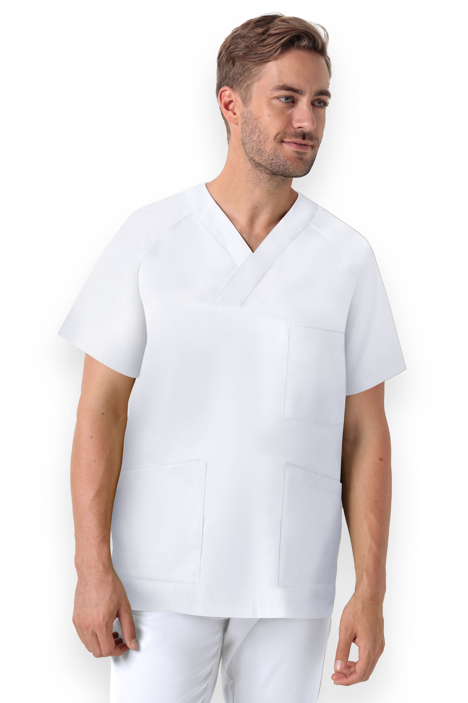 La tunique médicale mixte-Col V blanc