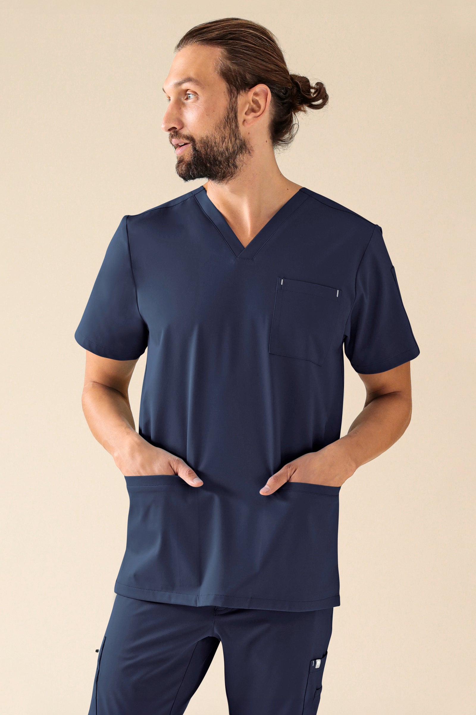 KAERE Tunique Homme - Col V bleu navy