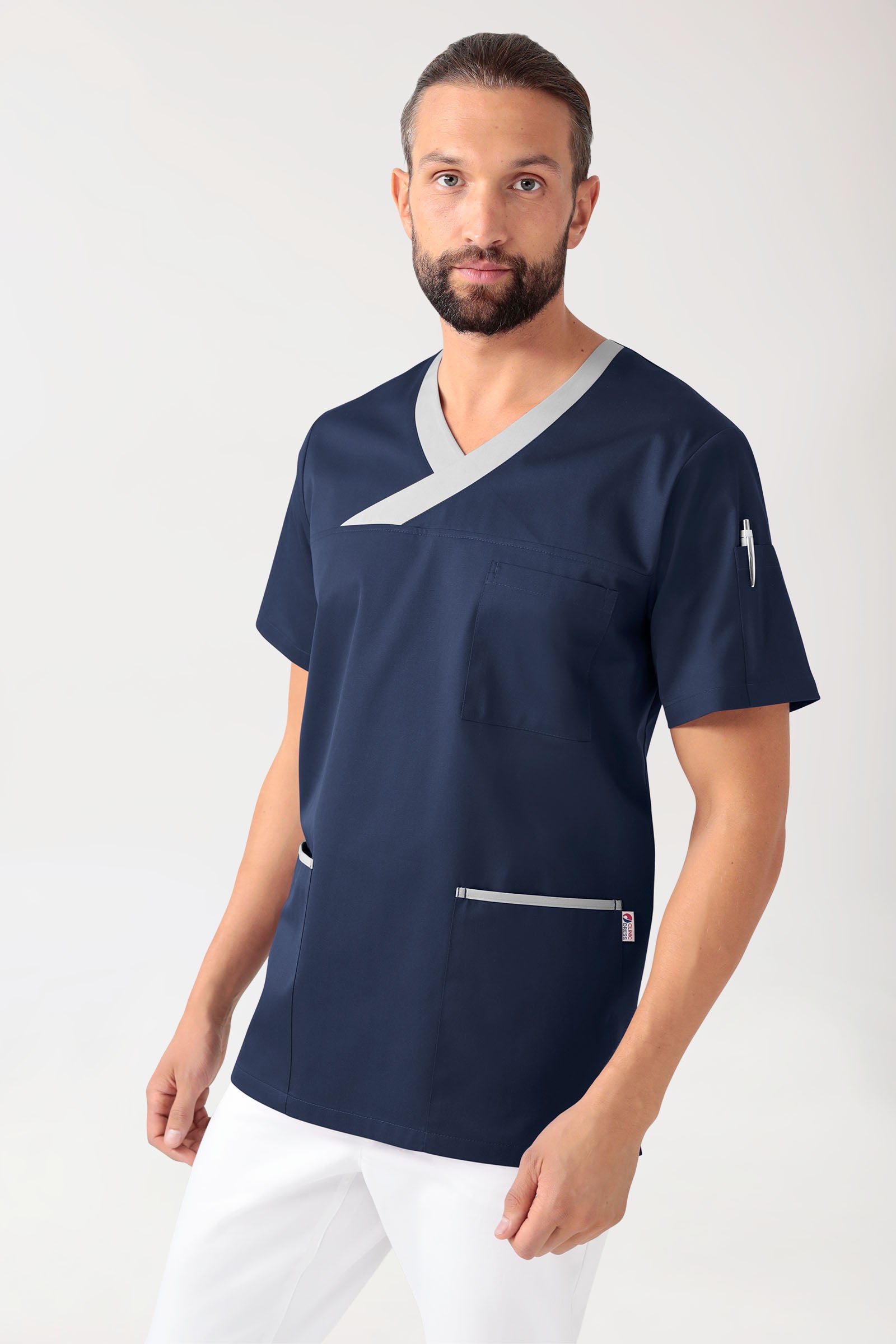 CORE Tunique Homme bleu navy/gris, Vue de face