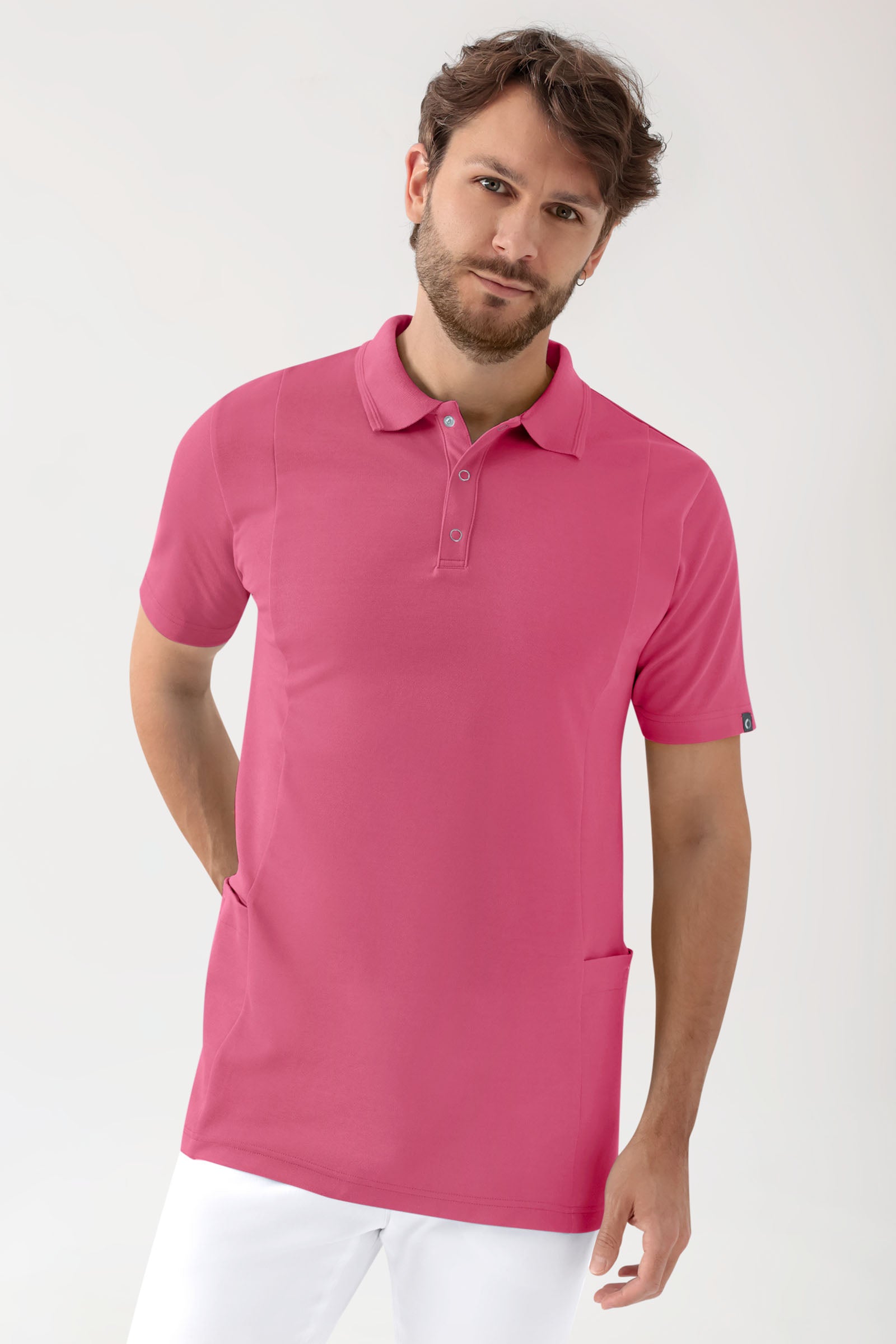 COMFY FLEX Tunique Stretch Homme - Col polo bois de rose