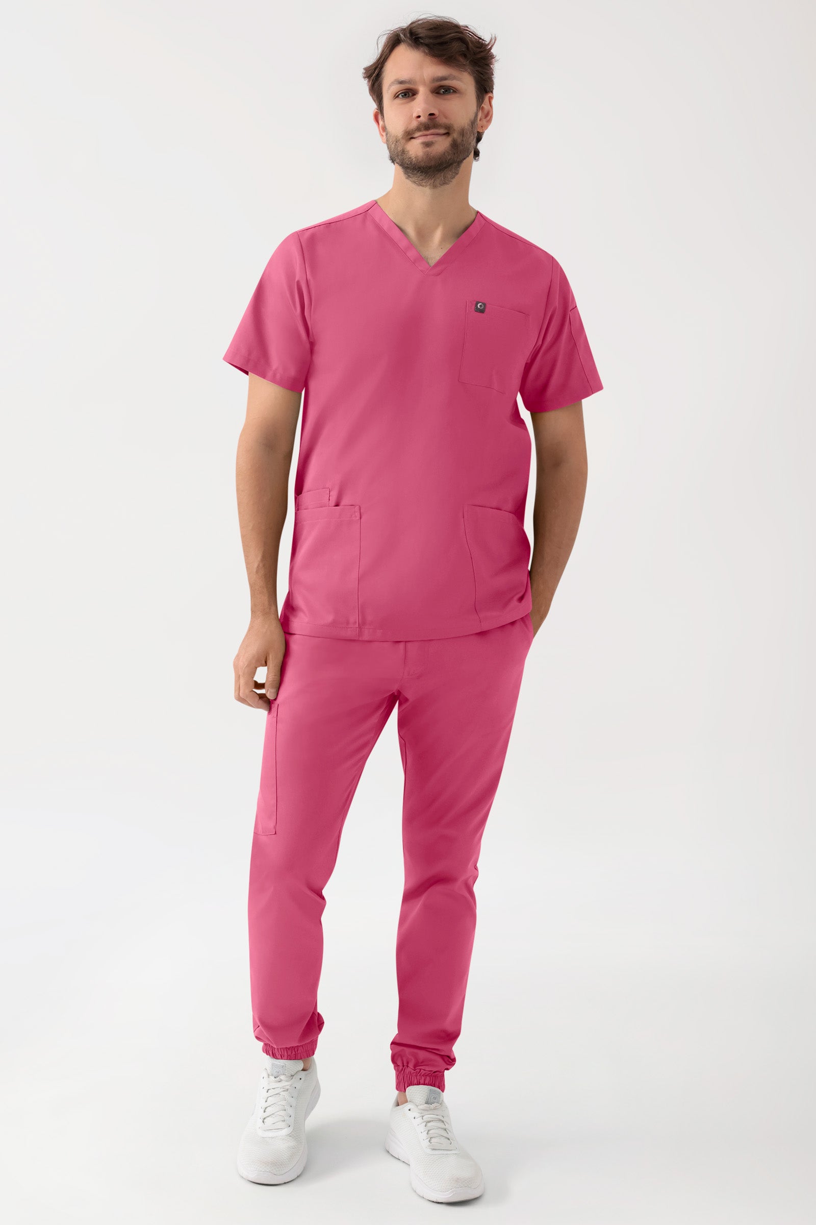 GREEN Tunique Stretch Homme - Décolleté V bois de rose, Vue de face
