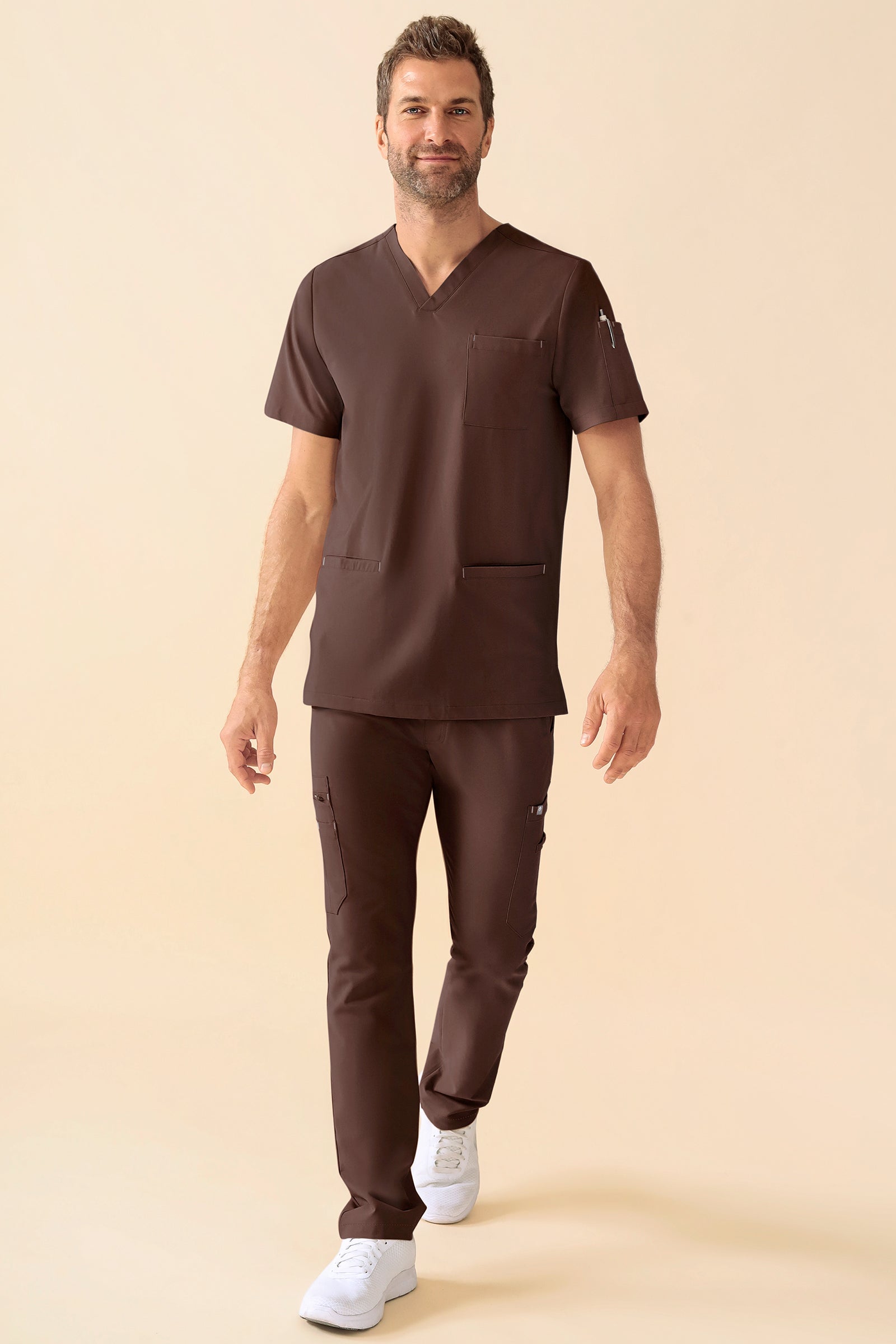 KAERE Tunique Homme - Col V coffee