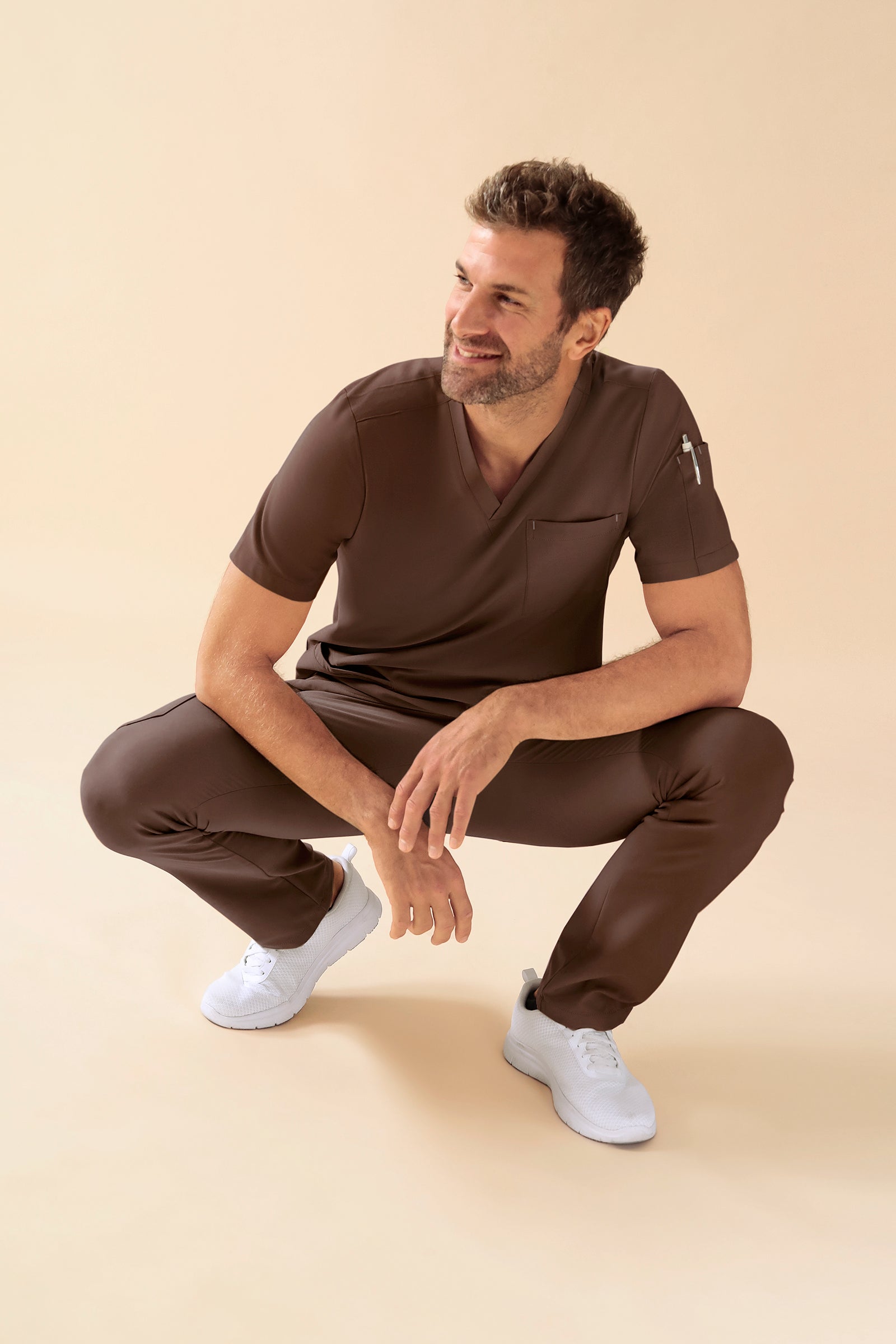 KAERE Tunique Homme - Col V coffee
