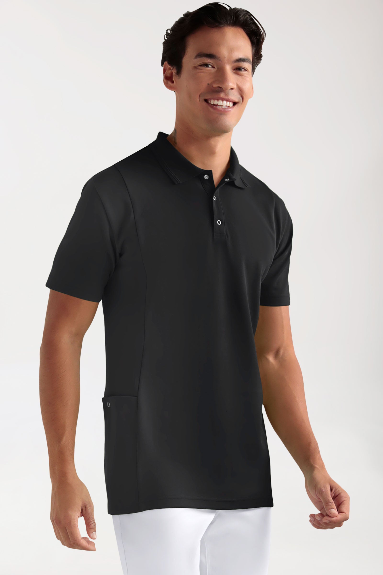 COMFY FLEX Tunique Stretch Homme - Col polo noir