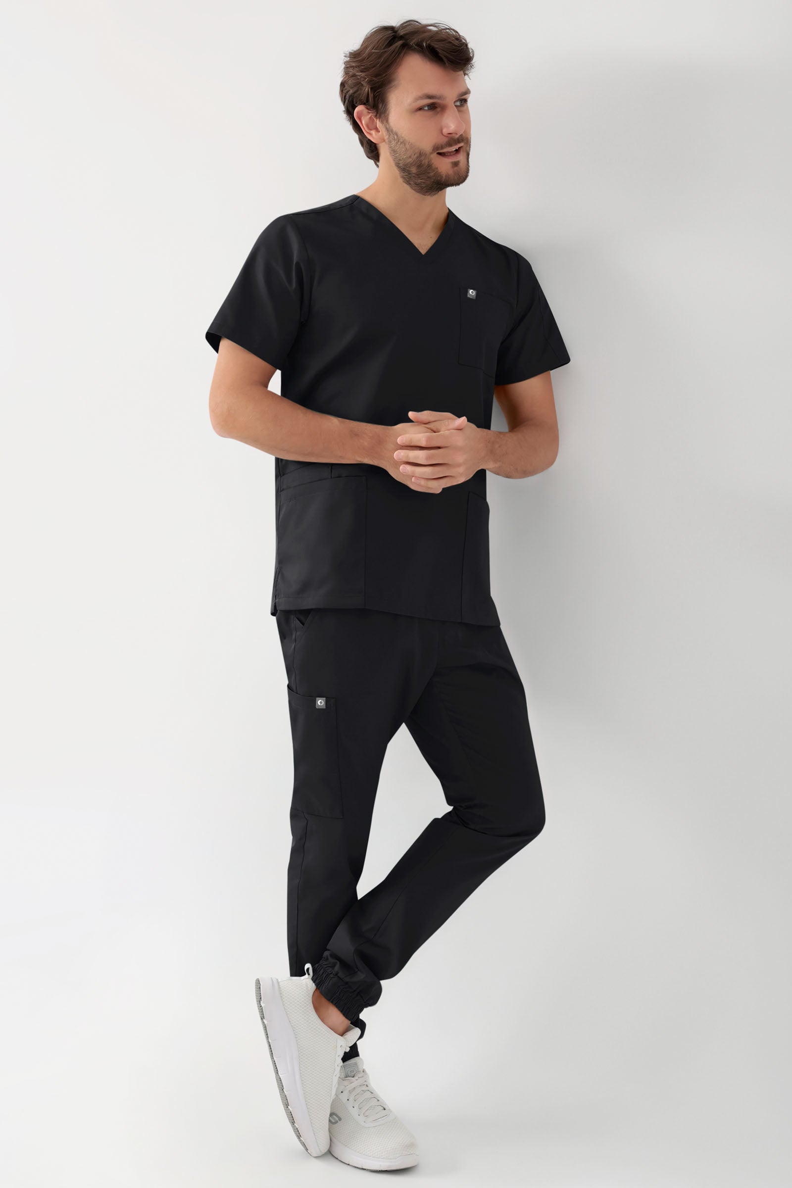 GREEN Tunique Stretch Homme - Décolleté V noir