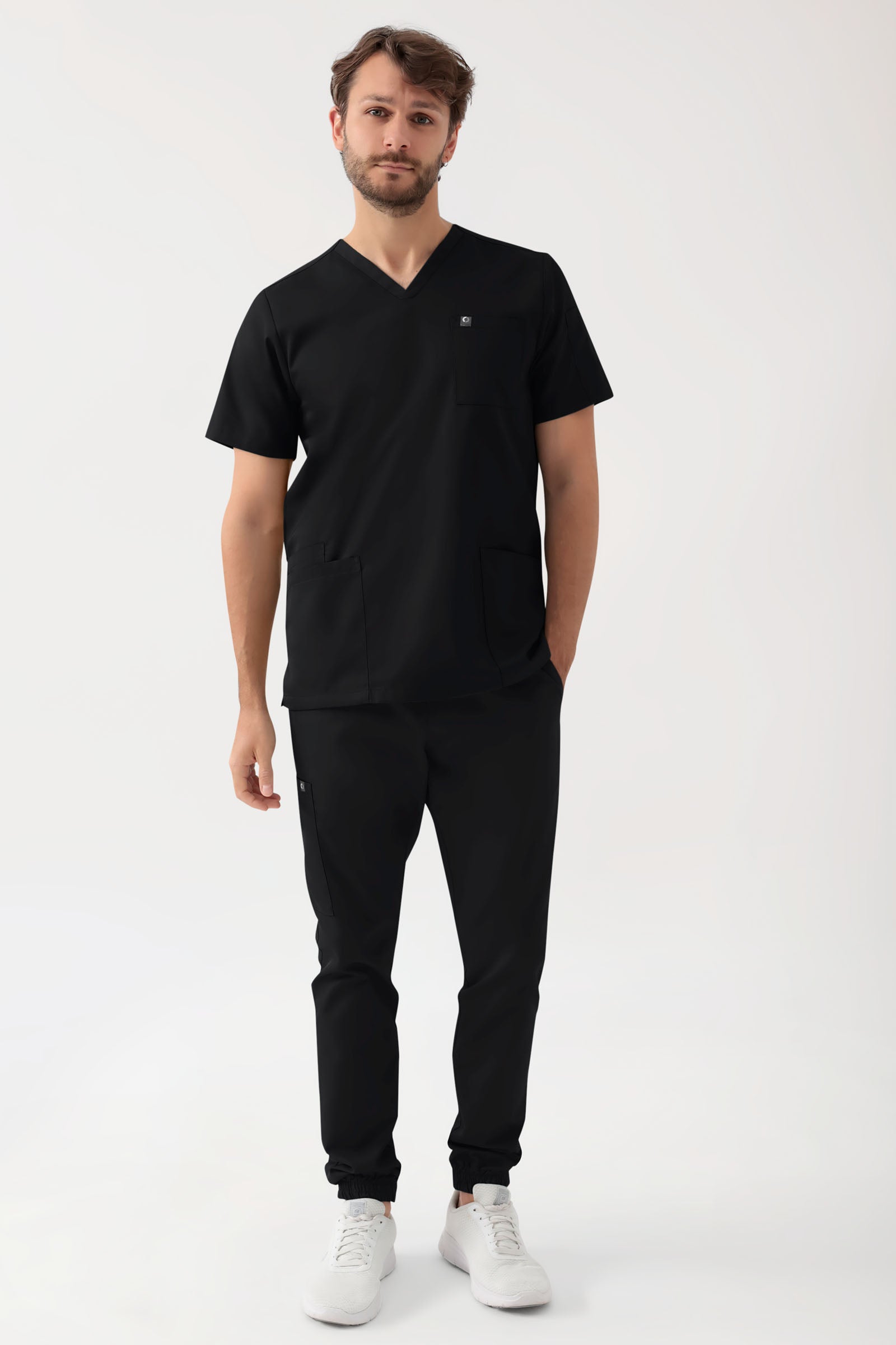 GREEN Tunique Stretch Homme - Décolleté V noir
