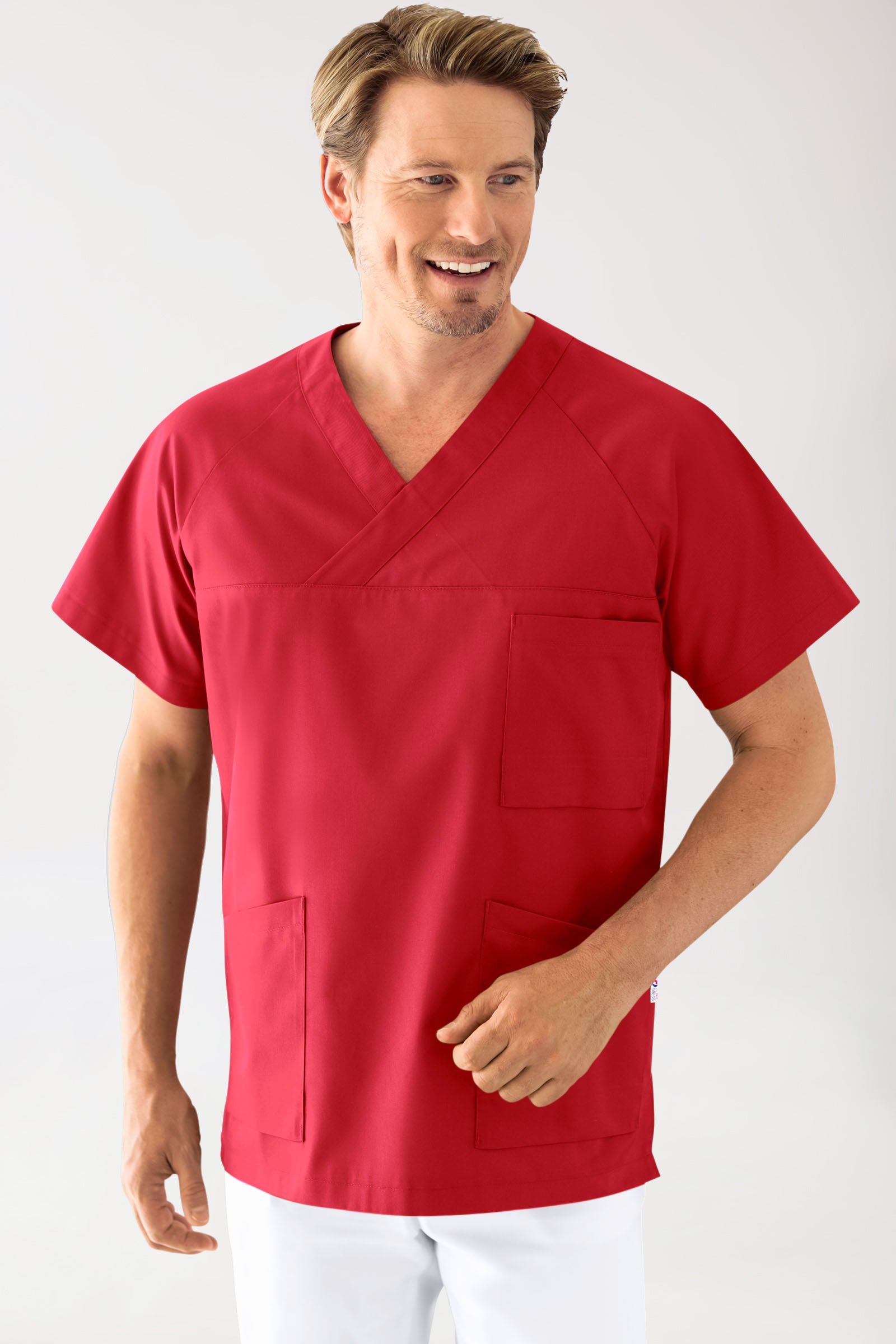 CORE Tunique Homme - Col V rouge
