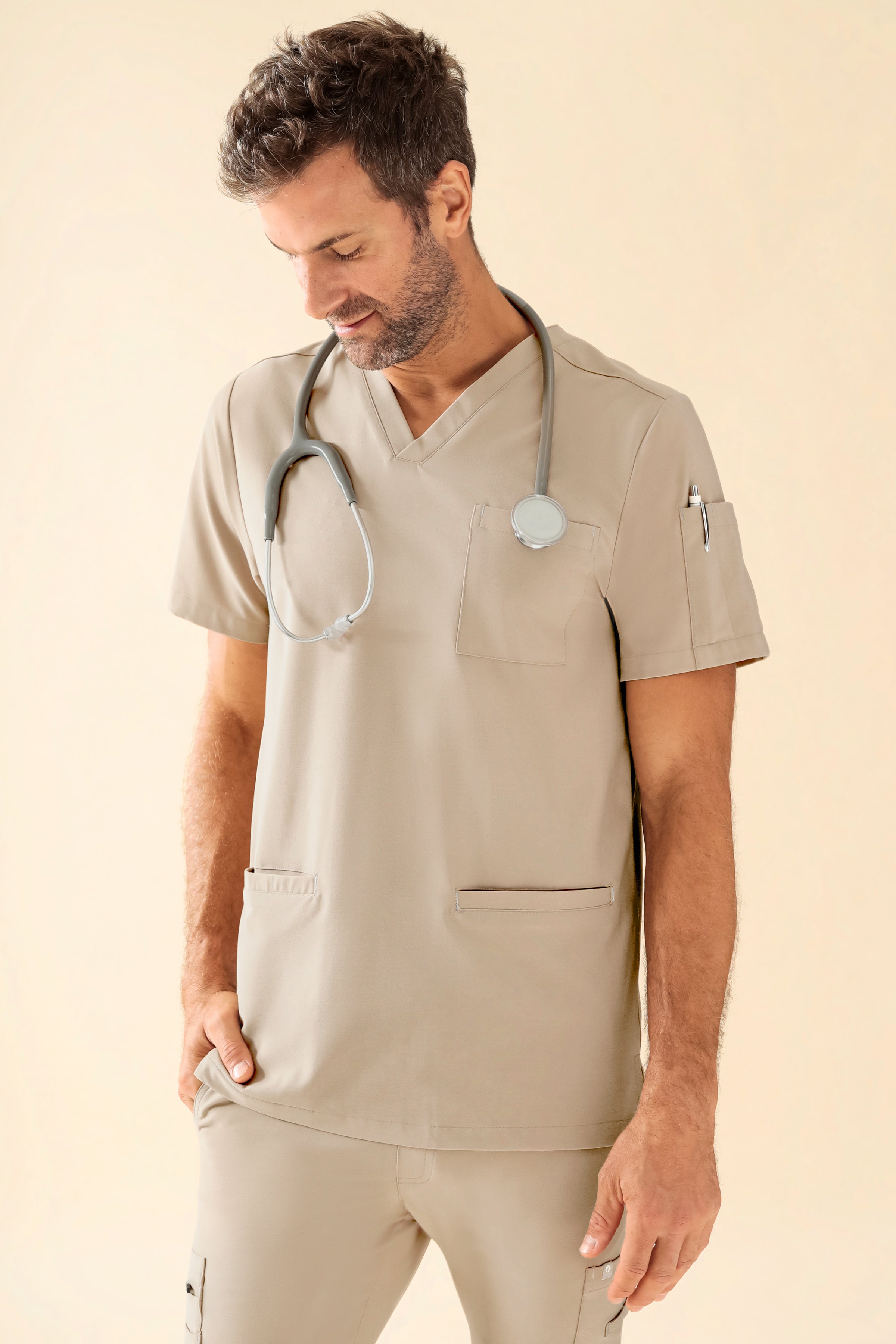 KAERE Tunique Homme - Col V sable