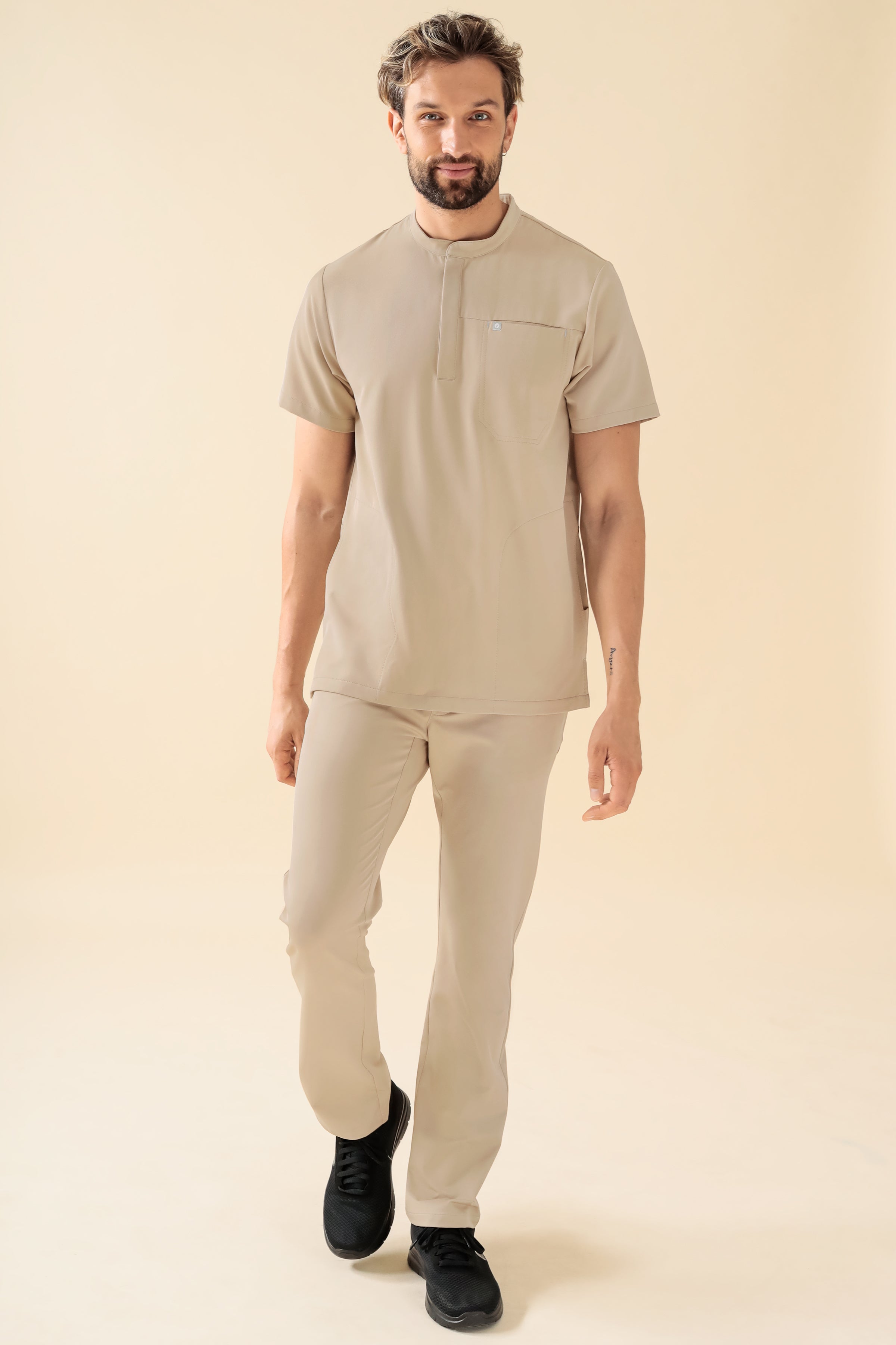 KAERE Tunique Homme - Col officier sable