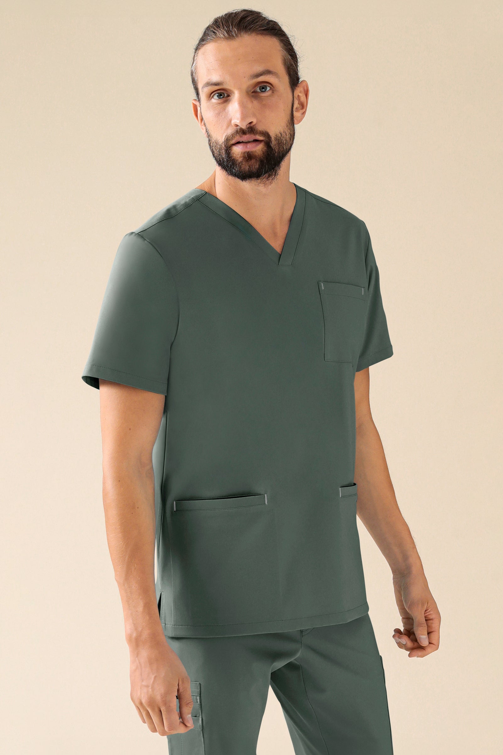 KAERE Tunique Homme - Col V vert foncé