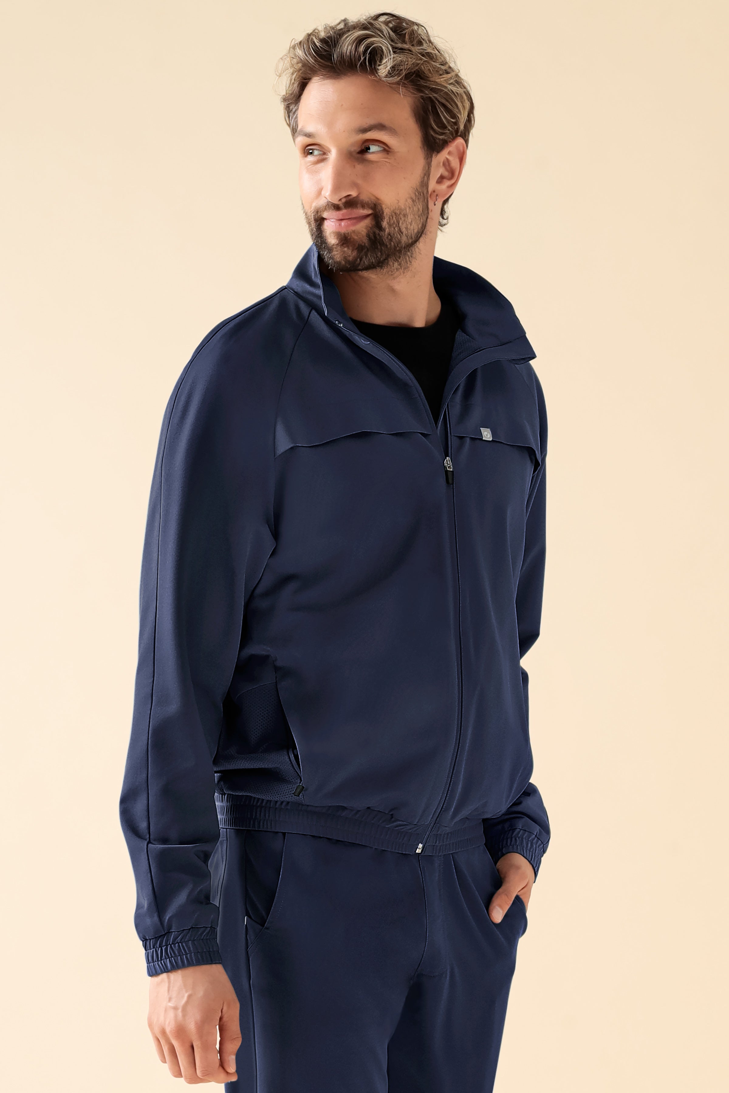 KAERE Veste blouson Homme - Poignet élastiqué bleu navy
