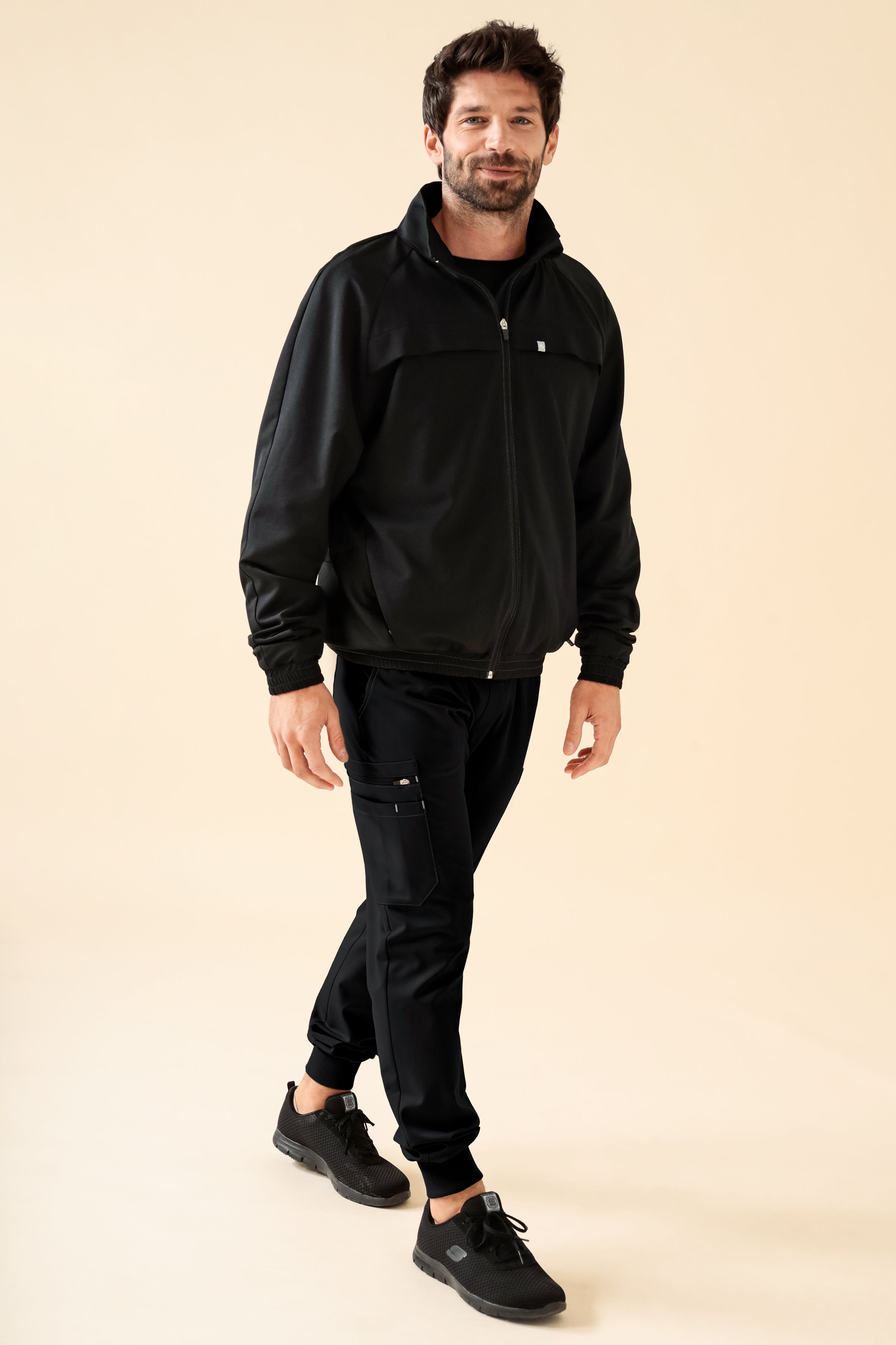 KAERE Veste blouson Homme - Poignet élastiqué noir, Vue de face