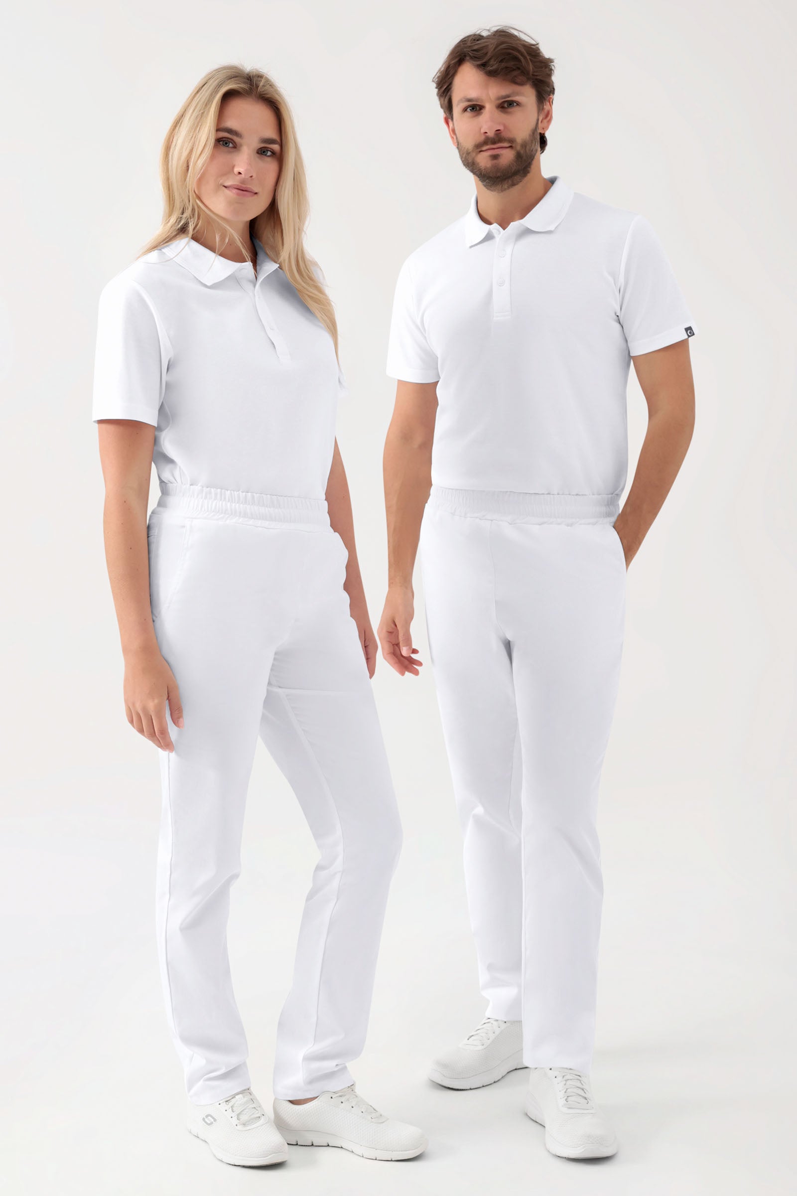 GREEN Pantalon Stretch mixte - Ceinture élastiquée blanc
