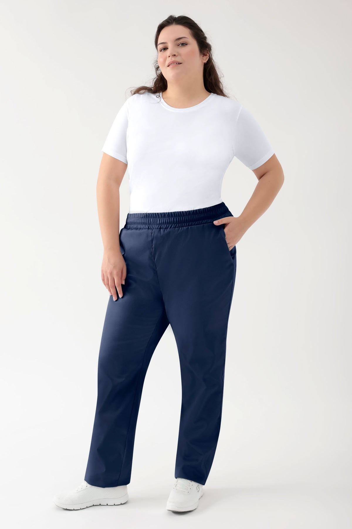 GREEN Pantalon Stretch mixte - Ceinture élastiquée navy