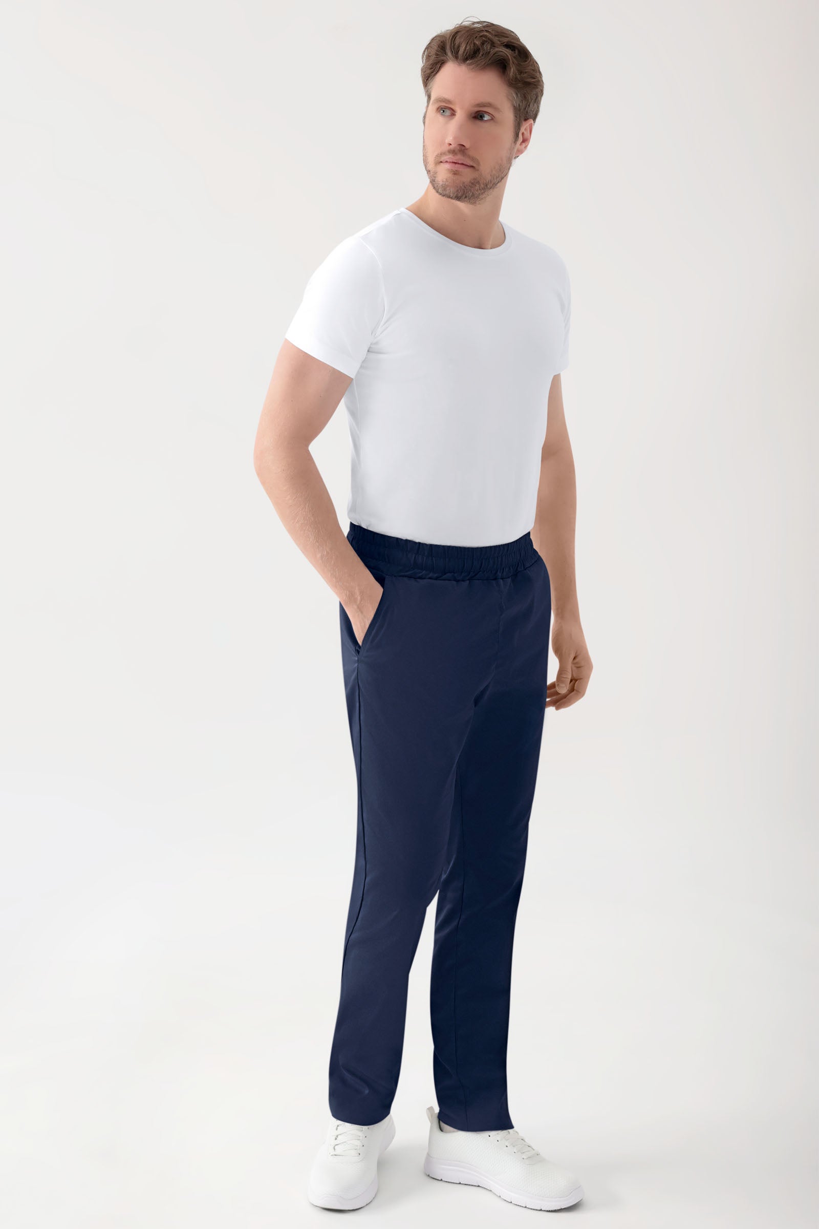 Pantalon Stretch mixte - Ceinture élastiquée navy